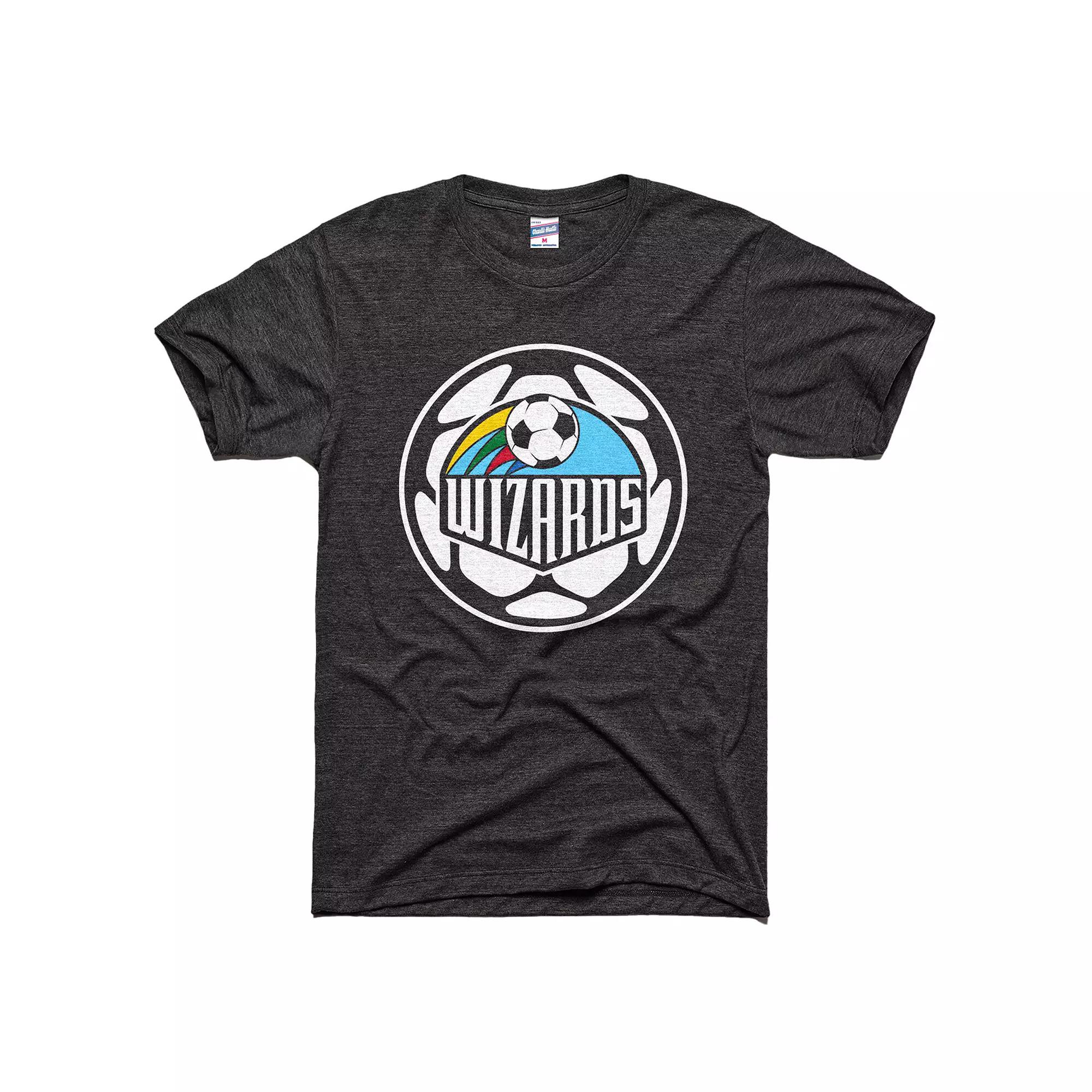 Men's Charlie Hustle Black Sporting Kansas City Retro Soccer Ball Tri-Blend T-Shirt,  Product Image