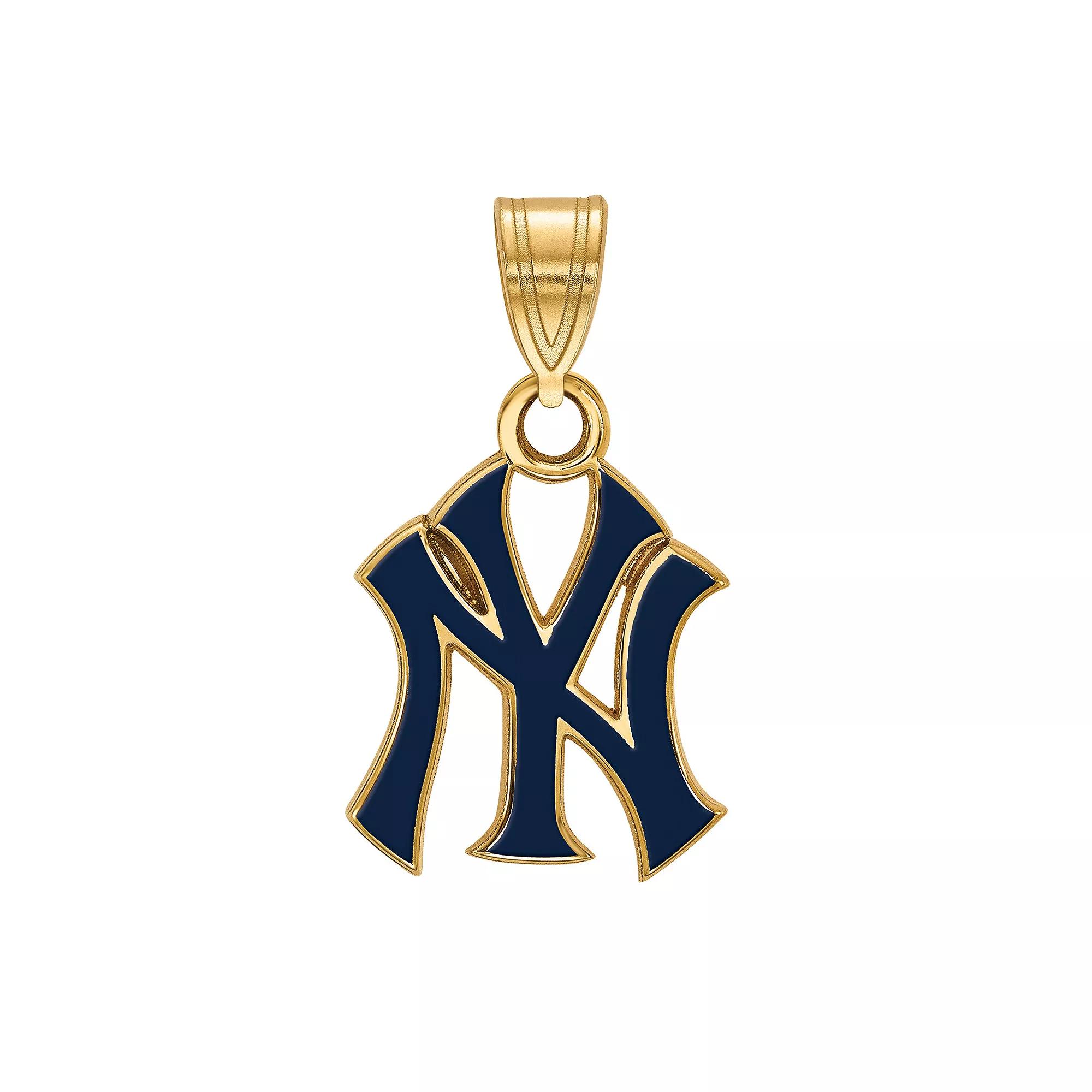 LogoArt 14k Gold Plated Enamel New York Yankees Pendant, Women's, Size: 18 mm Product Image