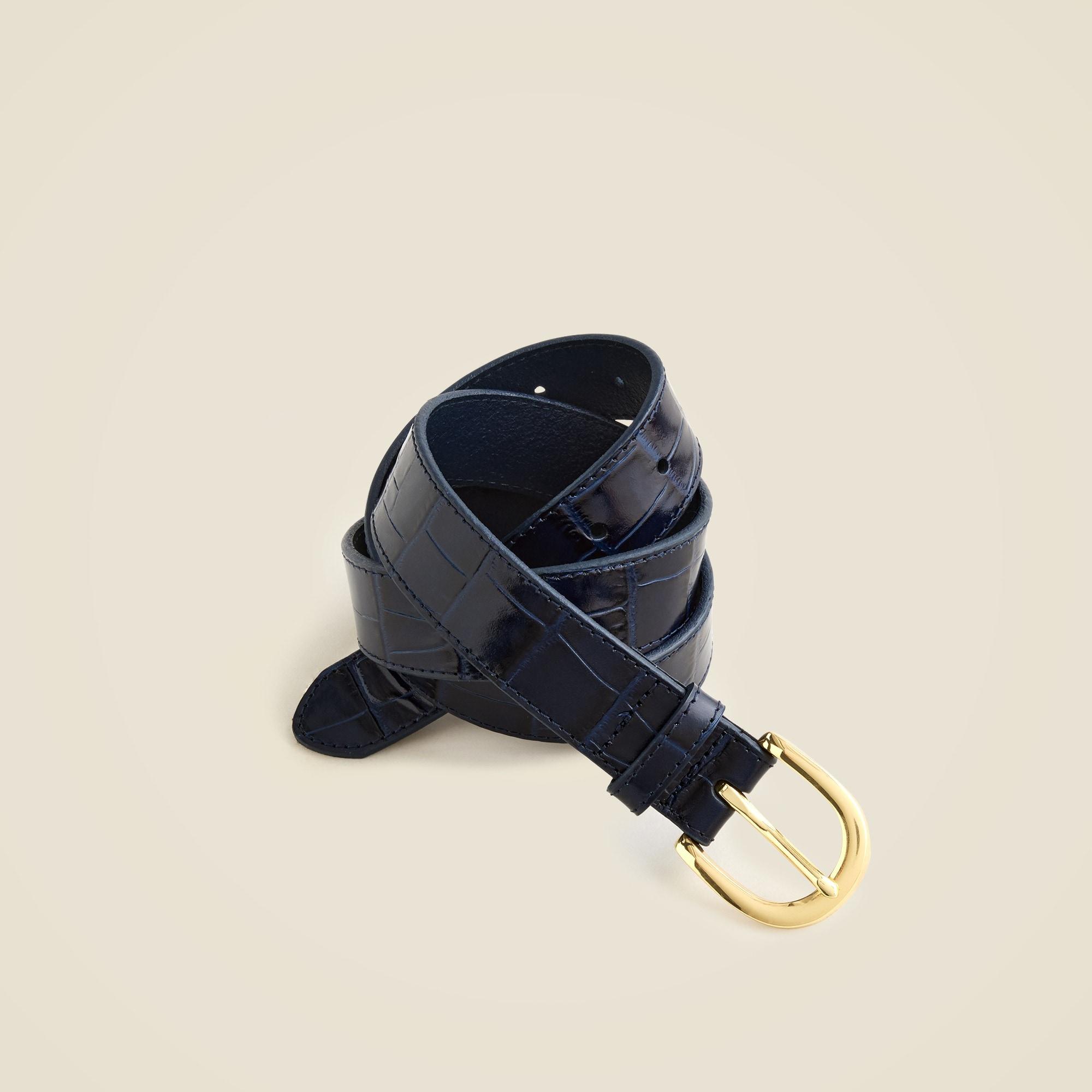 Classic belt in croc-embossed leather Product Image