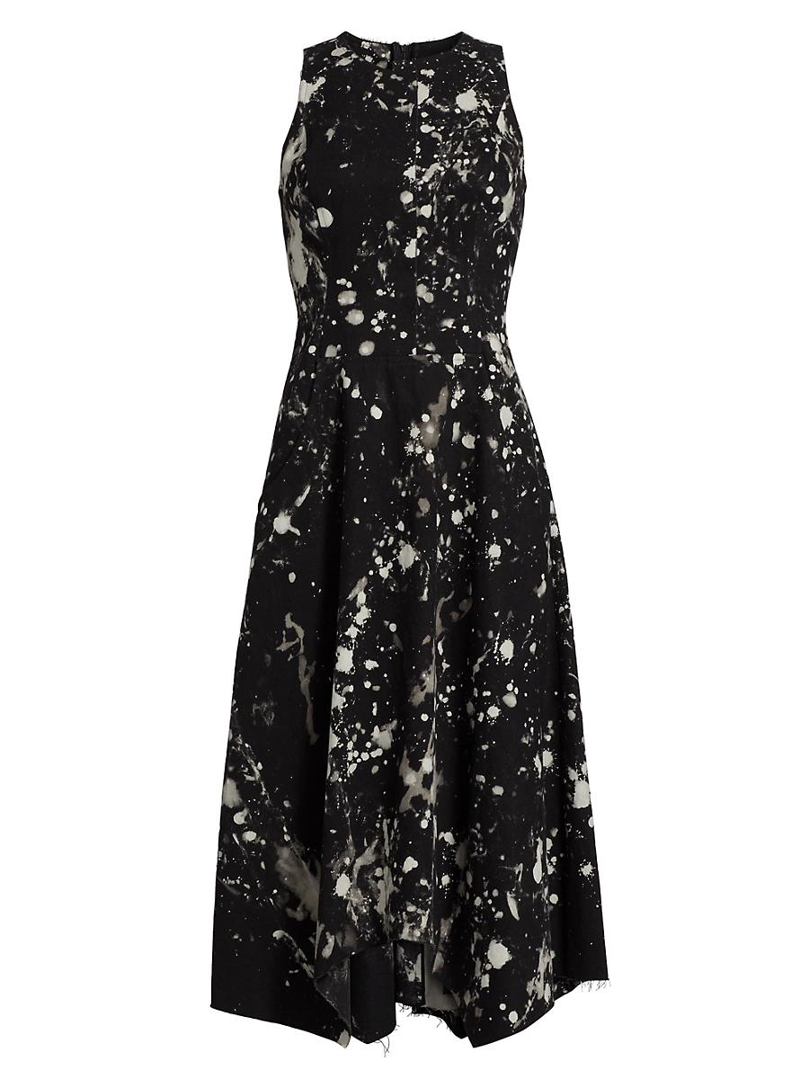 Womens Splatter Cotton Midi-Dress Product Image