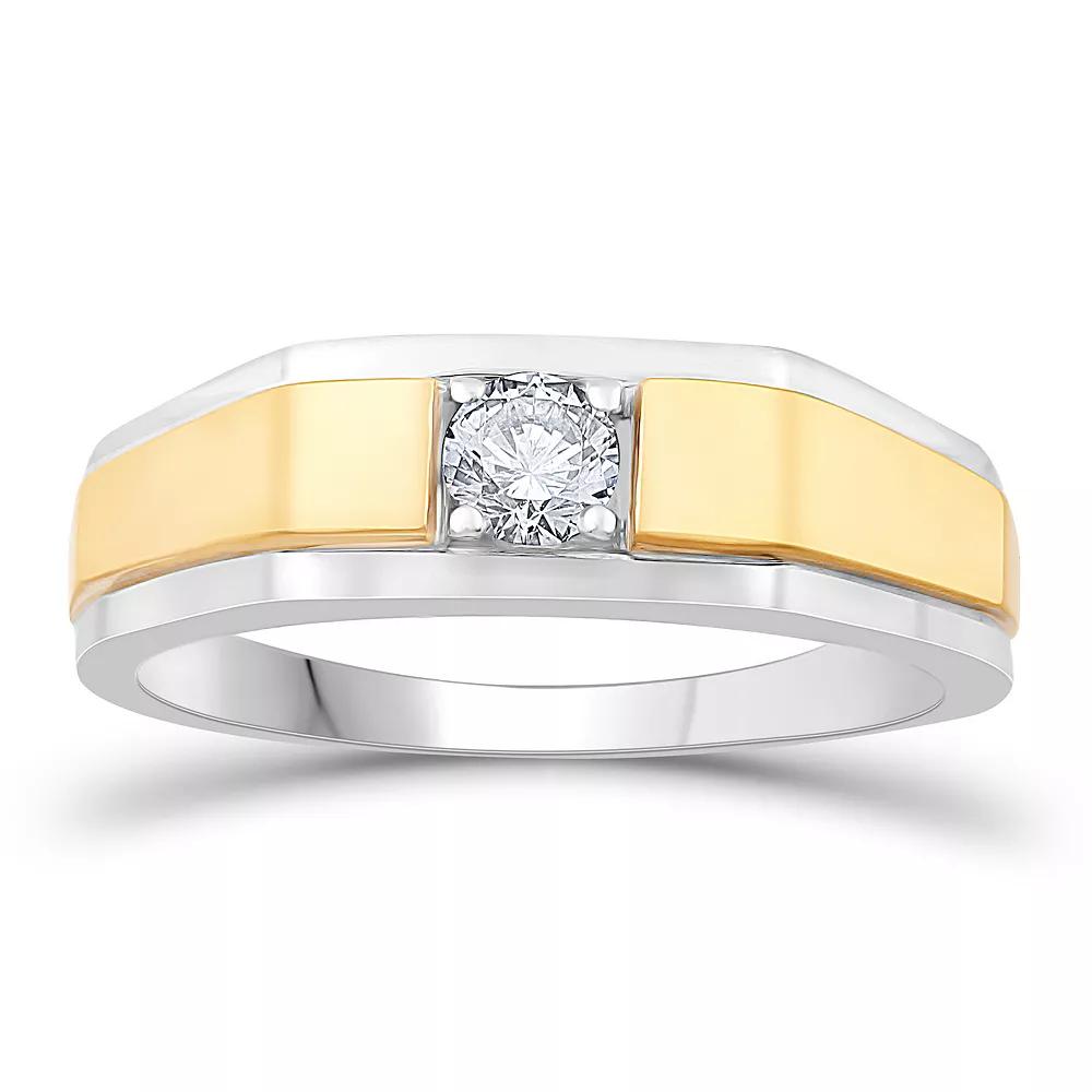 Galaxie Solaire 10k Gold Two Tone 1/4 Carat T.W. Lab-Grown Diamond Men's Ring, 10k 2 Tone Product Image