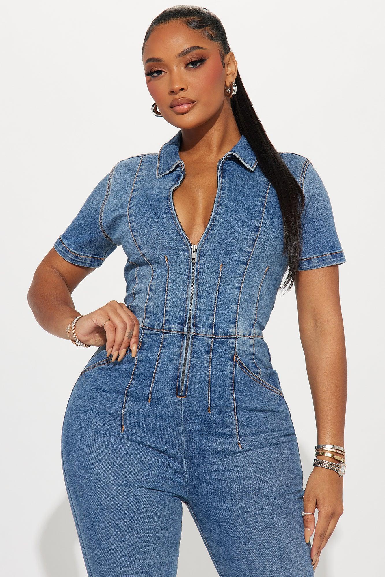 Big Decisions Denim Jumpsuit - Medium Wash Product Image