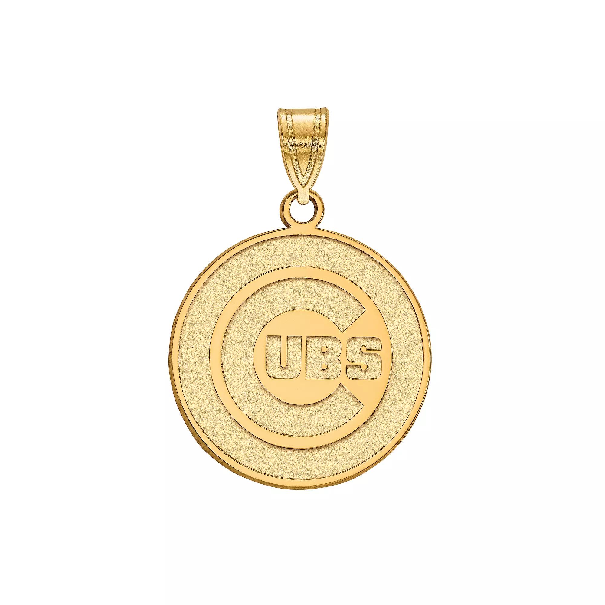 LogoArt Sterling Silver Chicago Cubs Large Pendant, Women's, Size: 25MM, Gold Tone Product Image