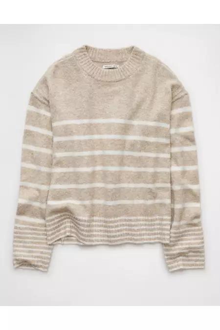 AE Whoa So Soft Striped Crew Neck Sweater Women's Product Image