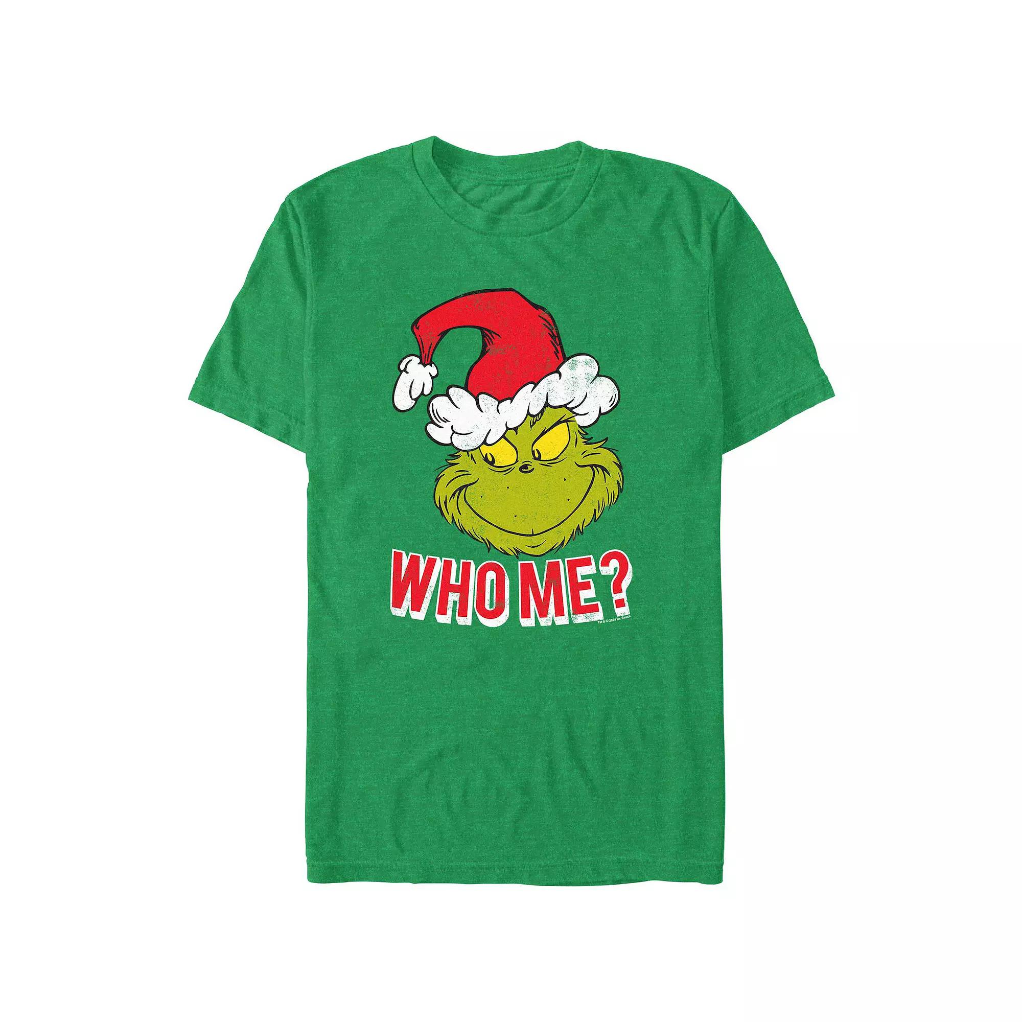 Men's Dr. Seuss Grinch Naughty Who Me? Graphic Tee,  Product Image