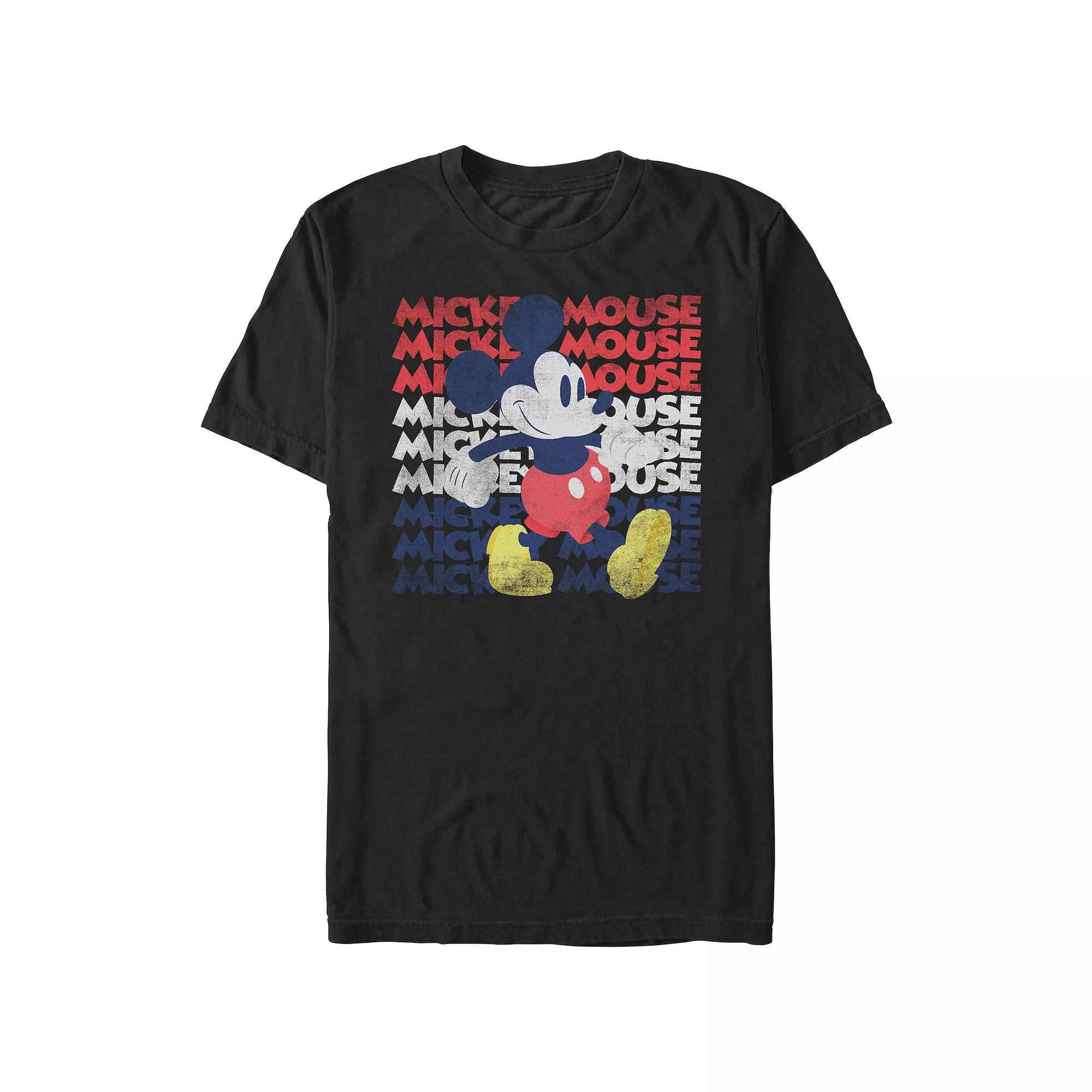 Disney's Mickey Mouse Red White And Blue Men's Graphic Tee,  Product Image