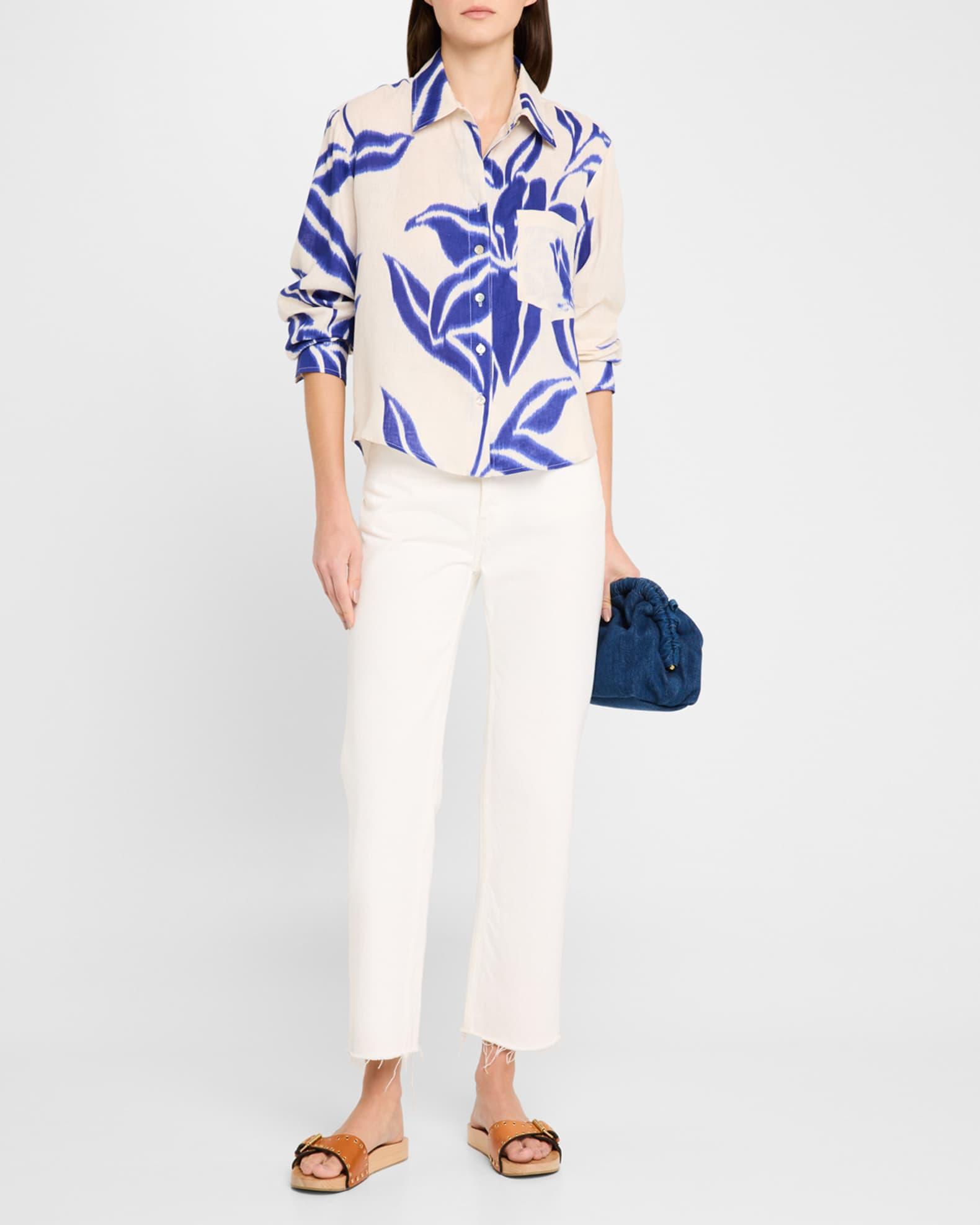 Andie Floral-Print Linen Shirt Product Image