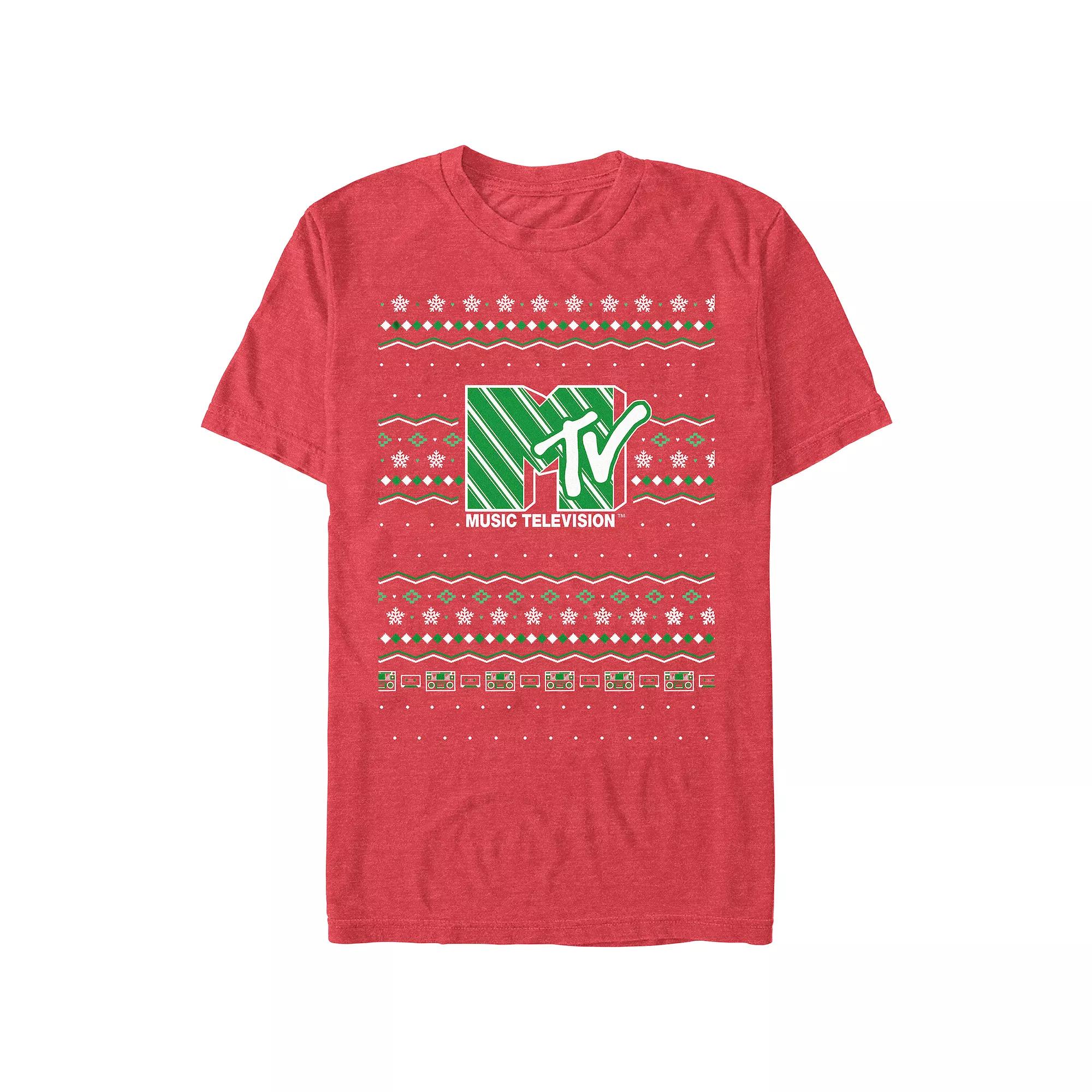 Men's MTV Christmas Sweater Graphic Tee,  Product Image