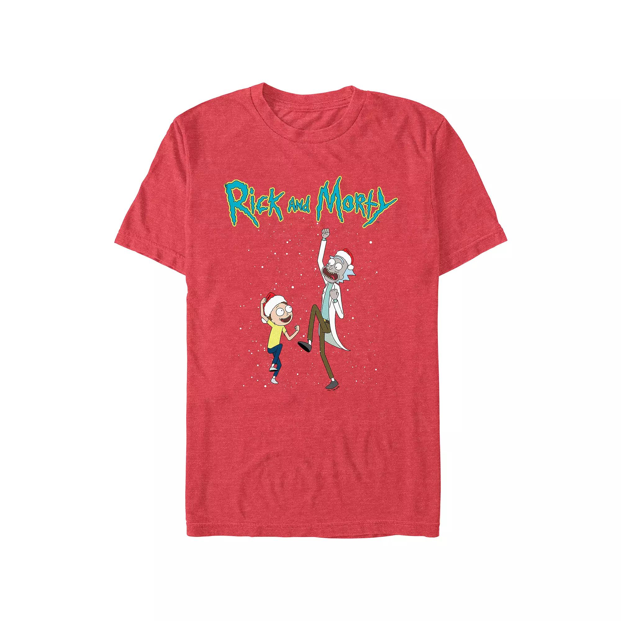 Men's Rick And Morty Christmas Dance Graphic Tee,  Product Image