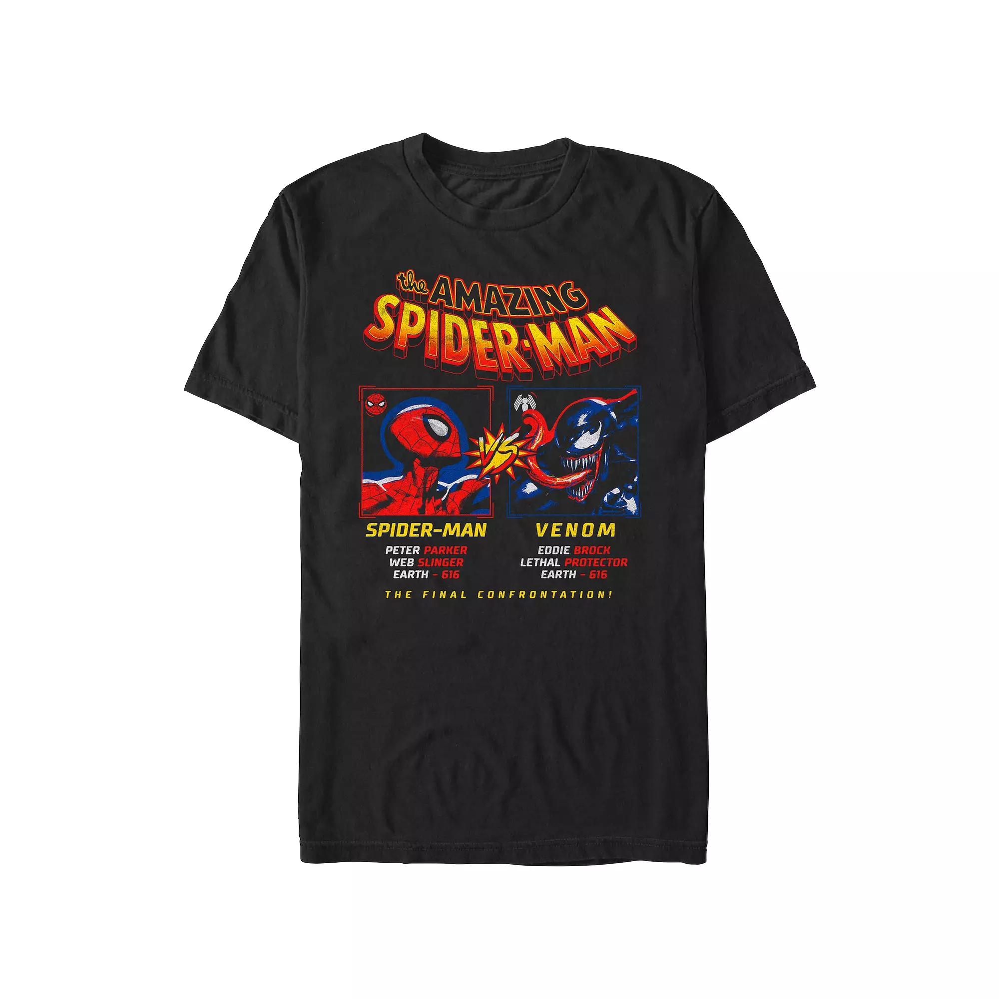 Men's Spider-Man Spidey VS Venom Poster Graphic Tee,  Product Image