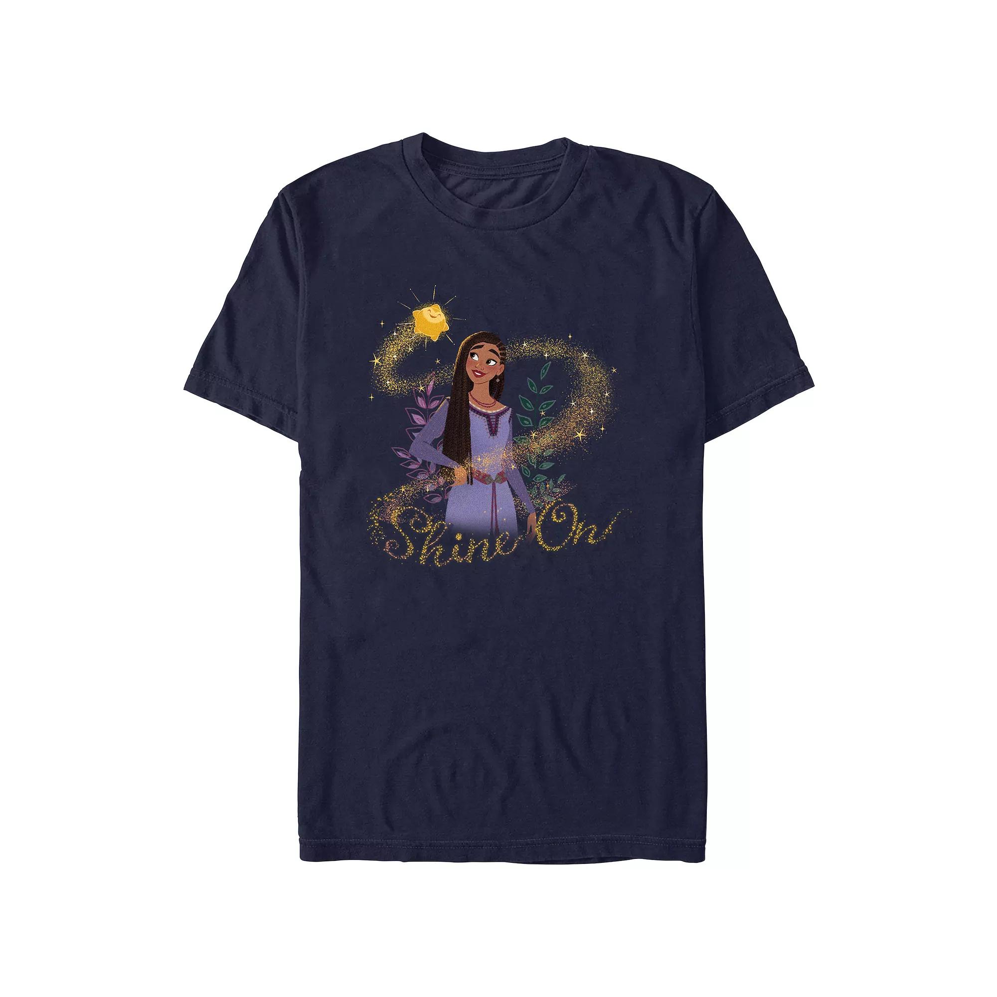 Men's Wish Shine On Sparkling Letters Graphic Tee, Size: Medium, Blue Product Image