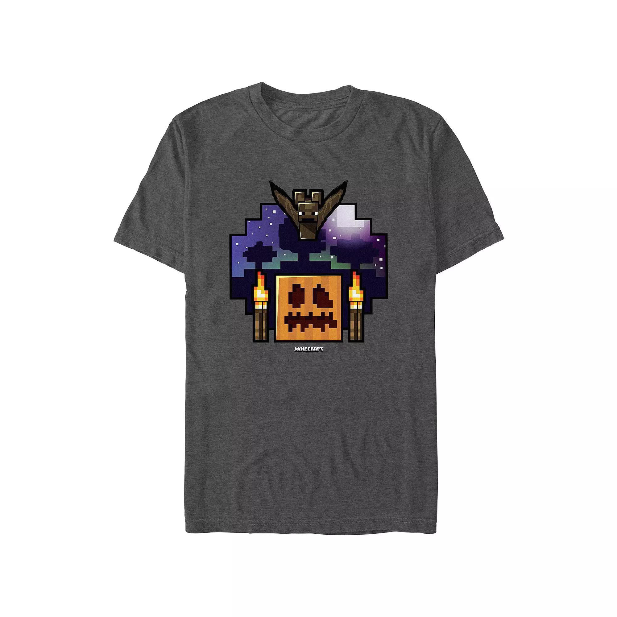 Men's Minecraft Terrified Pumpkin Graphic Tee,  Product Image