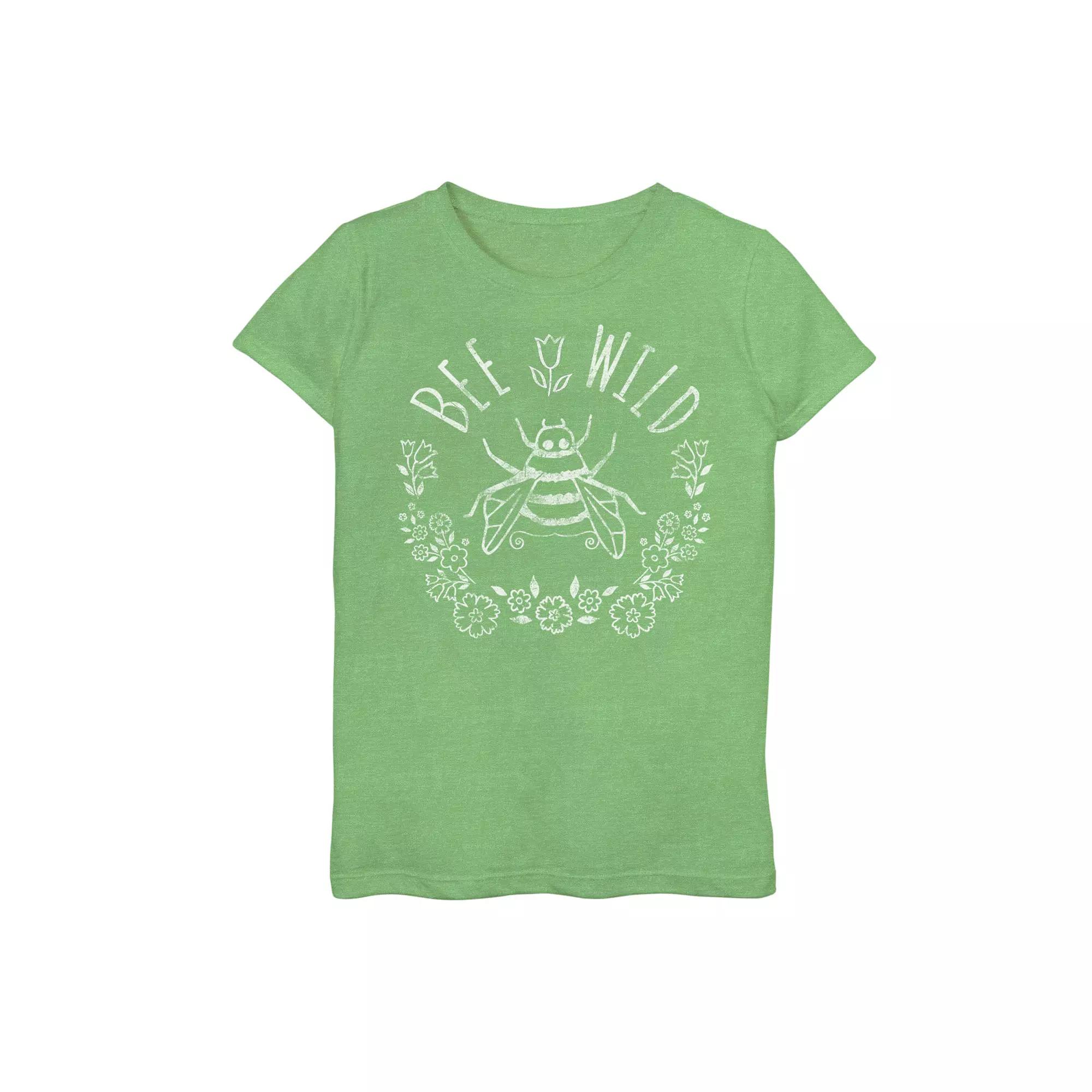 Girls 7-16 Bee Wild Floral Frame Sketch Tee, Girl's,  Product Image