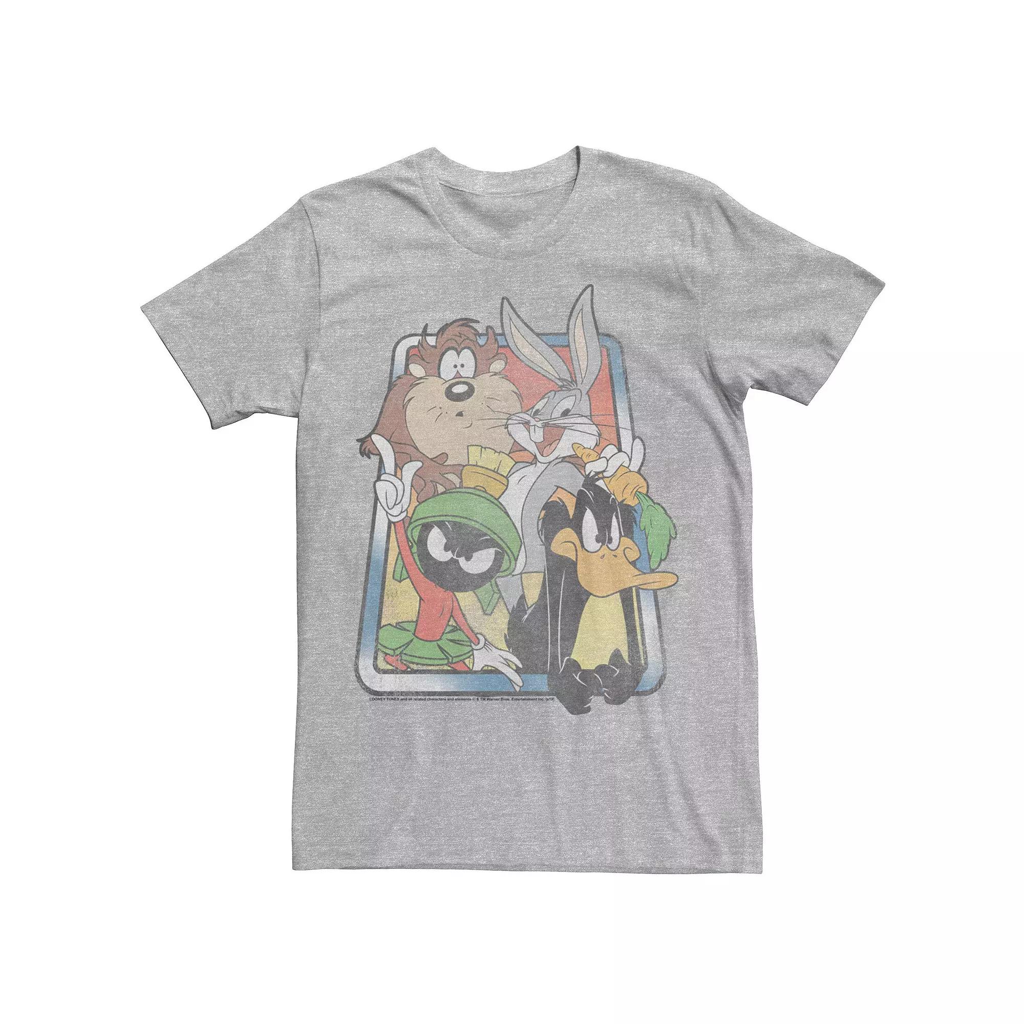 Men's Looney Tunes Character Group Shot Faded Portrait Tee,  Product Image
