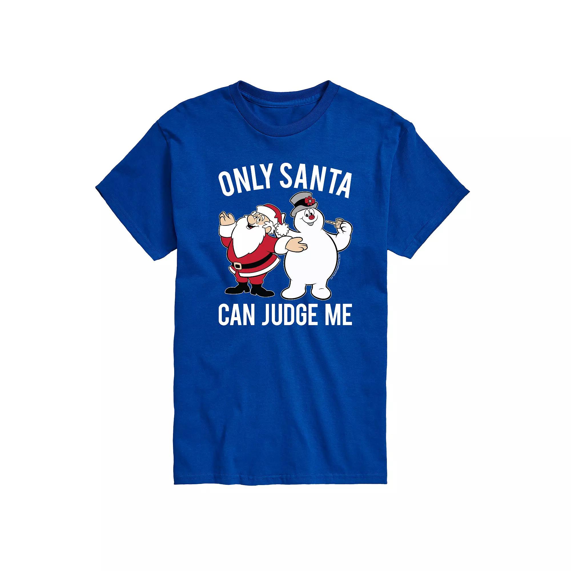 Men's Frosty the Snowman Only Santa Can Judge Me Graphic Tee,  Product Image