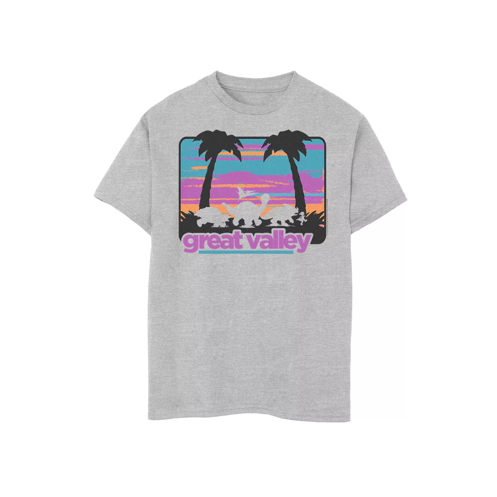 Men's Land Before Time Great Valley Pastel Portrait Character Silhouette Tee,  Product Image