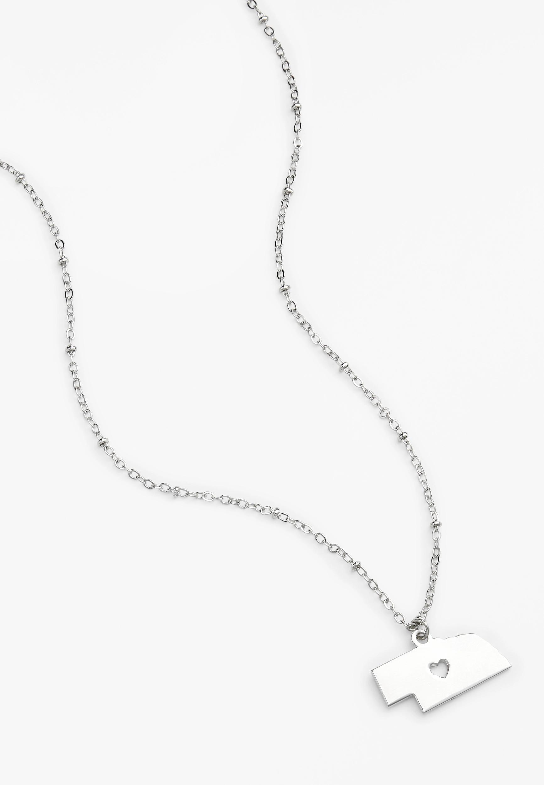 Maurices Womens Dainty Silver State Necklace Product Image