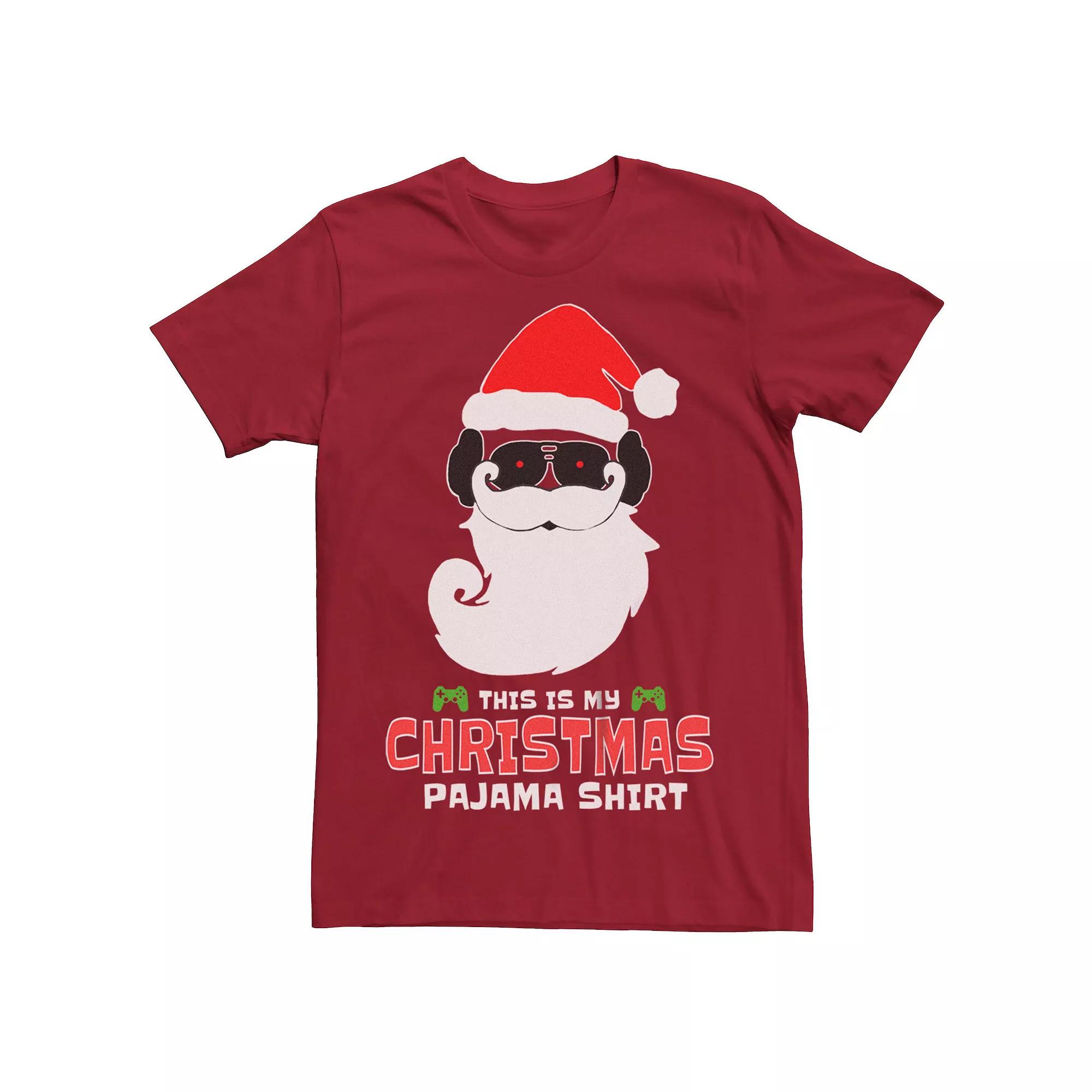 Men's Christmas My Pajama Shirt Santa Graphic Tee,  Product Image