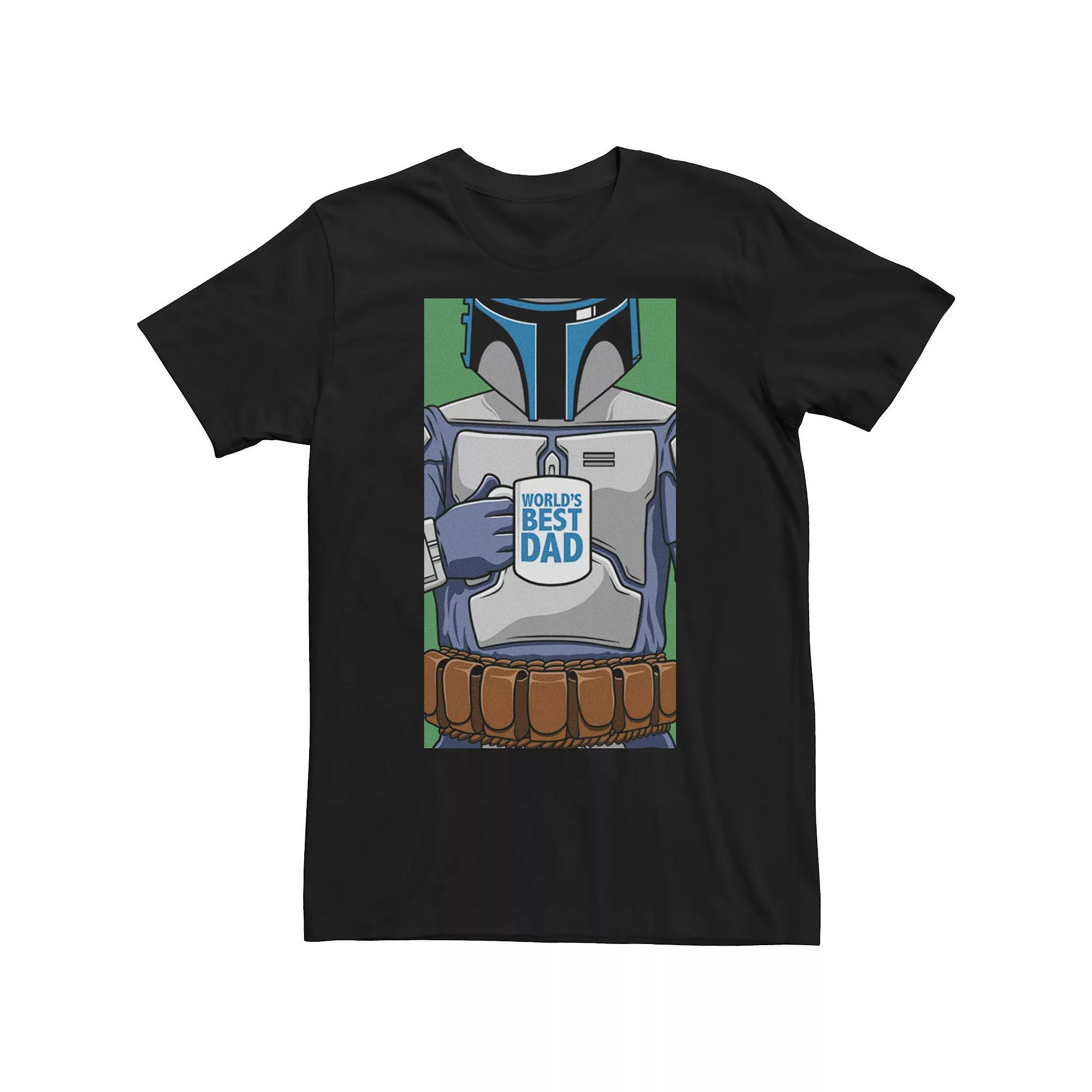 Big & Tall Star Wars Father's Day Jango Fett World's Best Dad Portrait Tee, Men's, Size: 3XL, Black Product Image