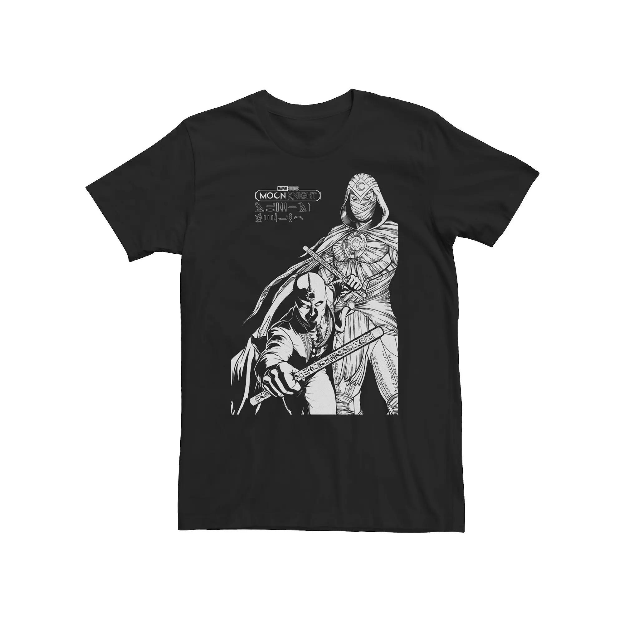 Big & Tall Marvel Moon Knight MK Line Art Duo Tee, Men's, Size: 5XL, Black Product Image