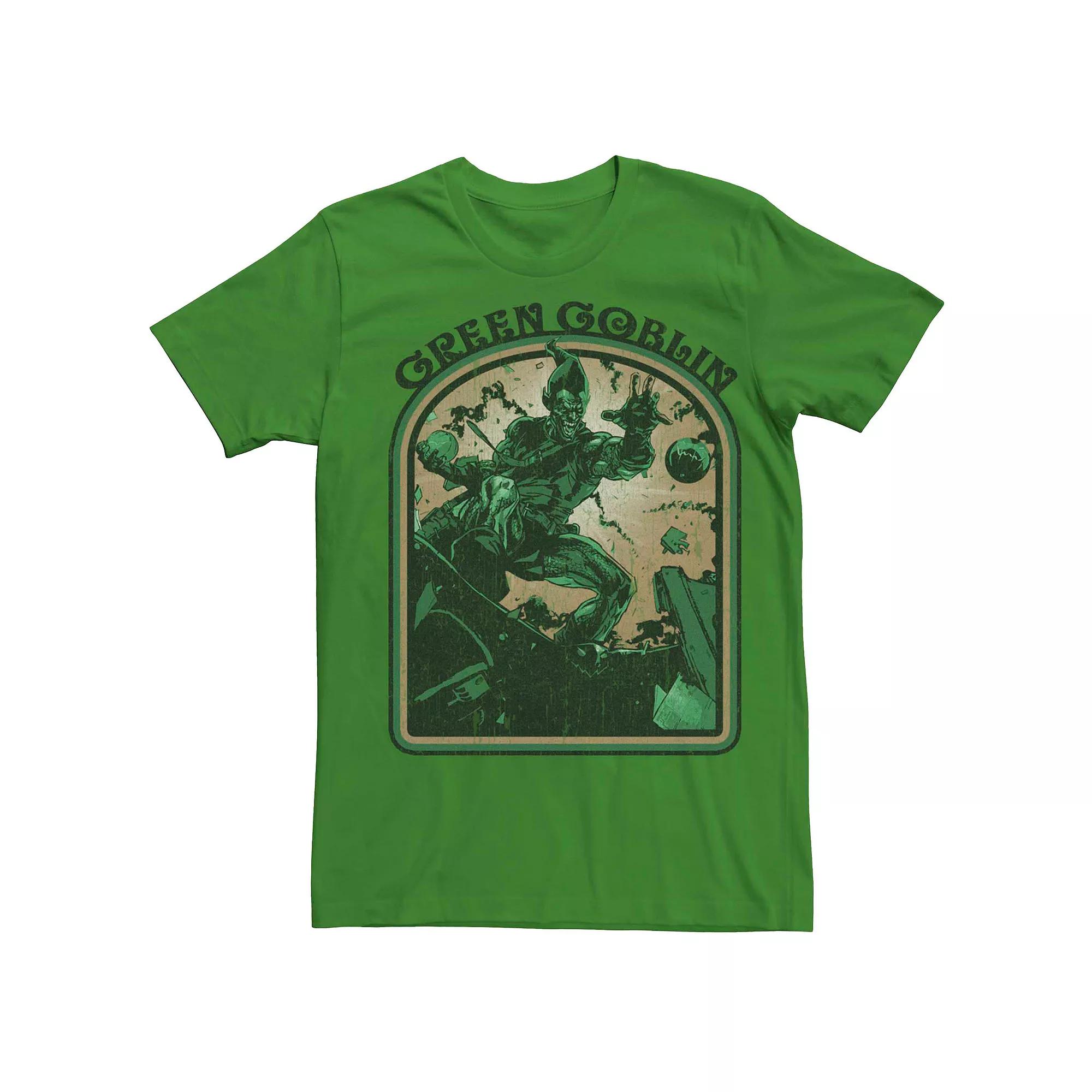 Men's Marvel Retro Green Goblin Action Shot Poster Tee,  Product Image
