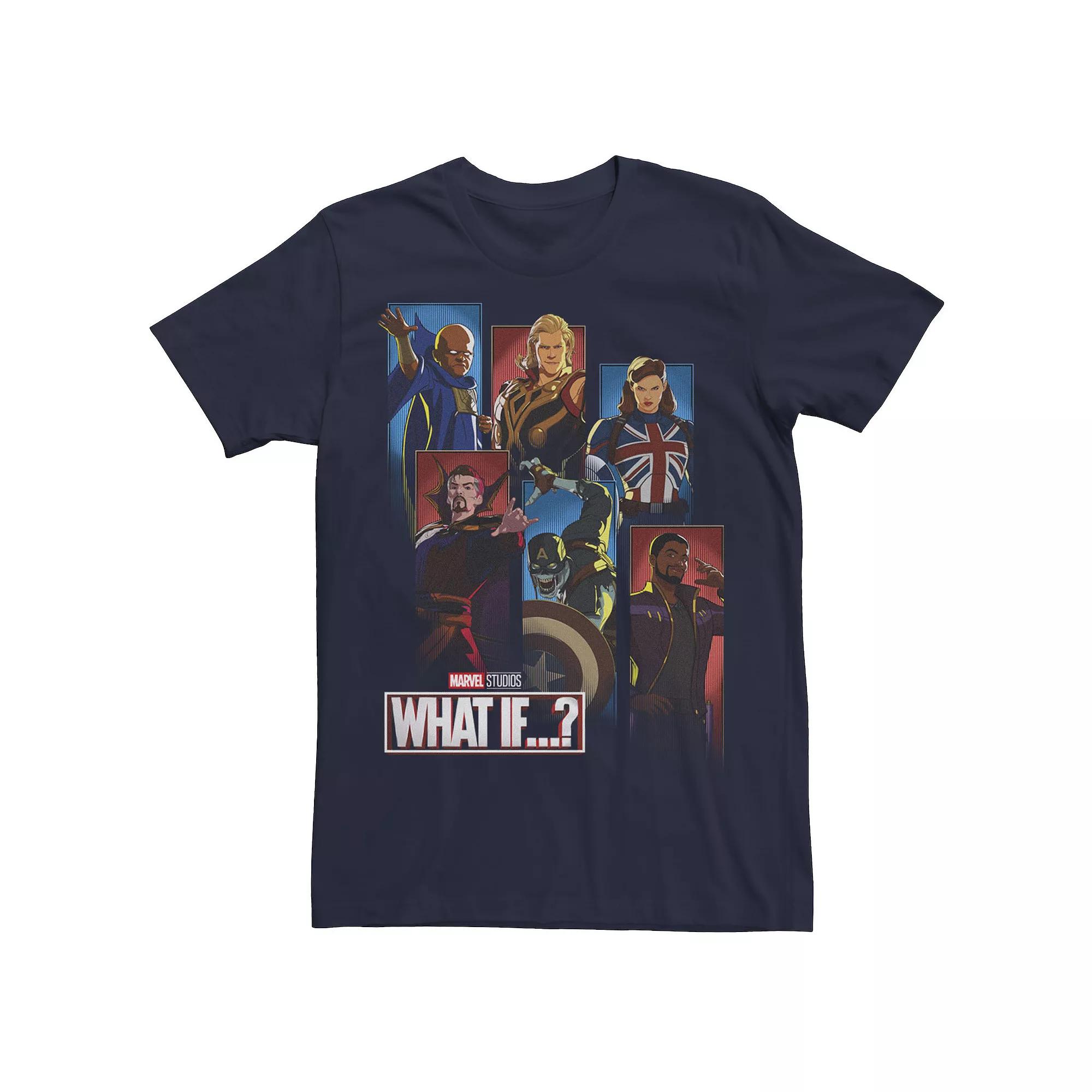 Men's Marvel What If Character Panels Tee, Size: Small, Blue Product Image
