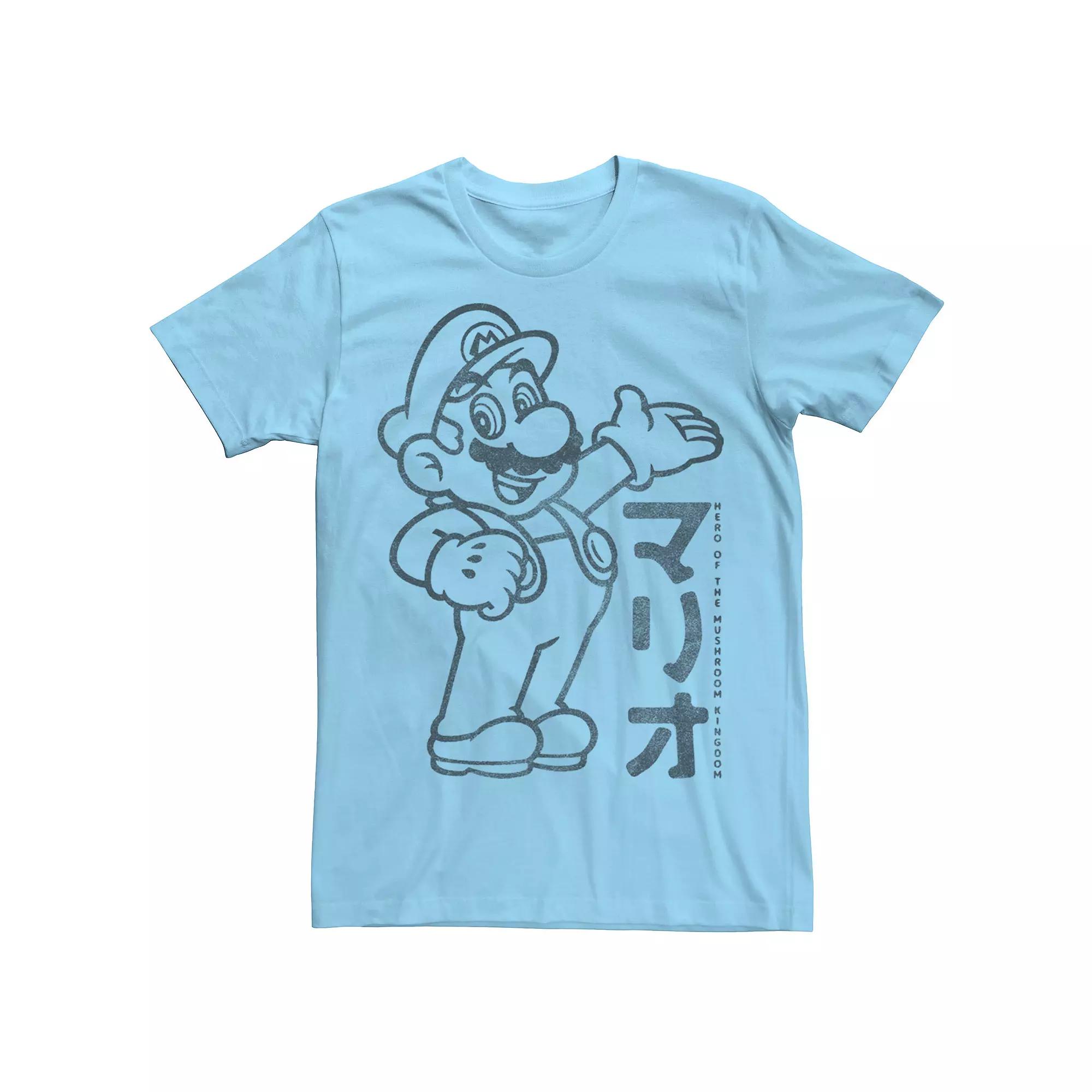 Men's Nintendo Super Mario Outline Kanji Portrait Tee,  Product Image