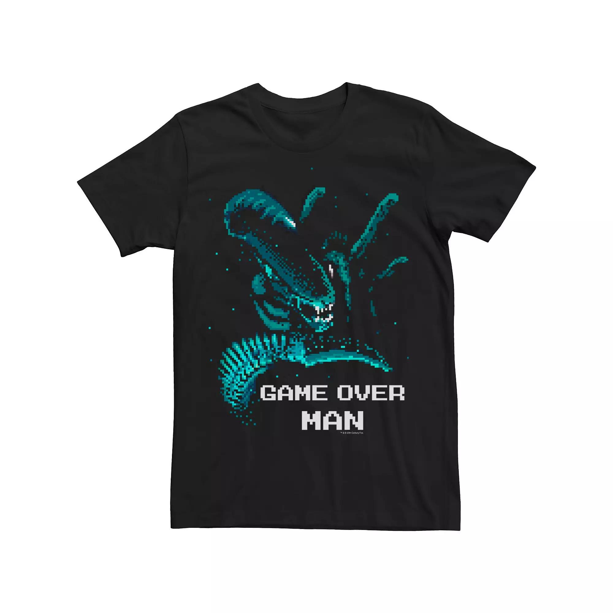 Men's Alien Game Over Man 8-Bit Portrait Tee,  Product Image