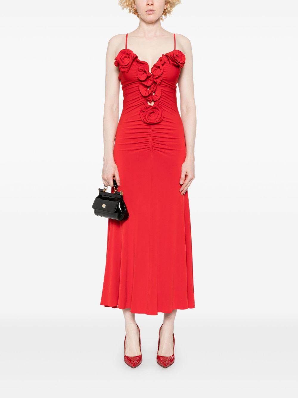 floral-appliqué midi dress Product Image