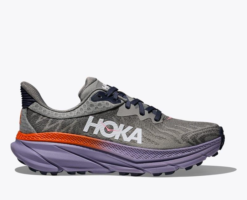 HOKA Womens Challenger 7 Shoes in Flame/Cherries Jubilee, Size 8 Product Image