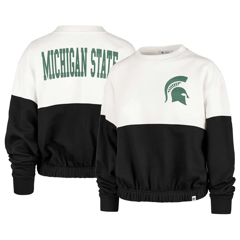 Women's '47 White Michigan State Spartans Take Two Bonita Pullover Sweatshirt, Size: Small Product Image