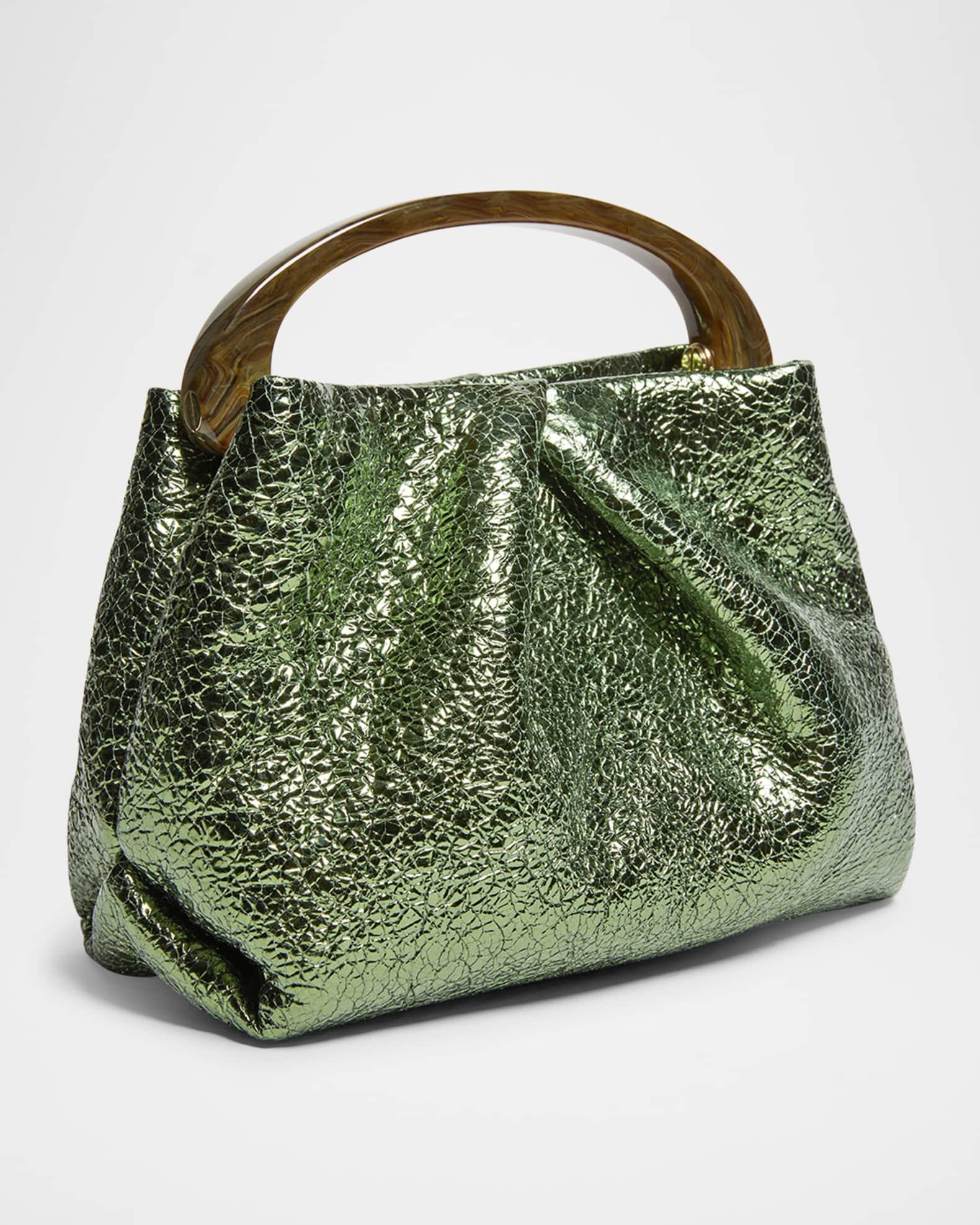 Crinkled Metallic Leather Mini Crossbody Bag Product Image