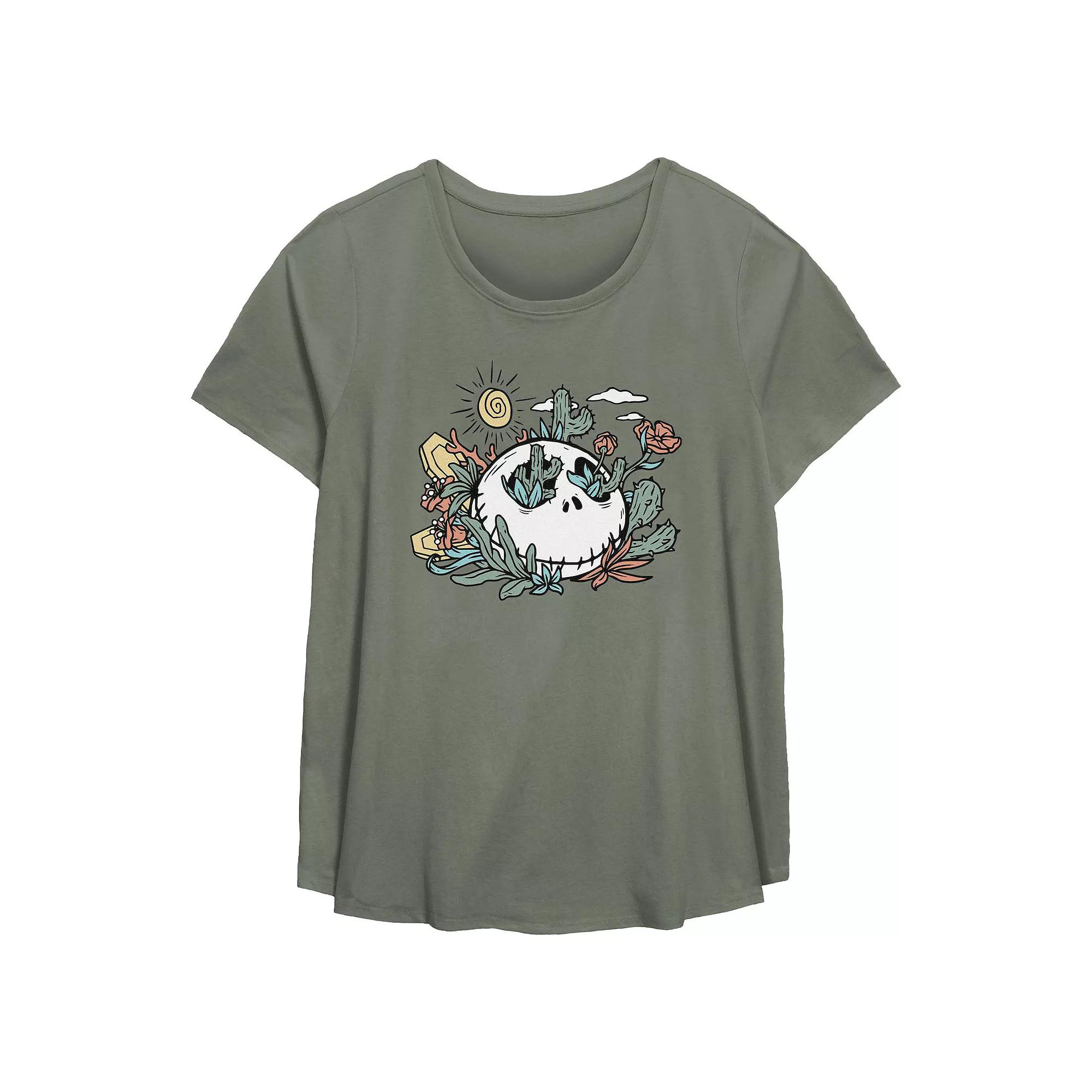 Disney's Nightmare Before Christmas Jack Skellington Desert Scene Plus Size Flowy Graphic Tee, Women's, Size: 4XL, Green Product Image