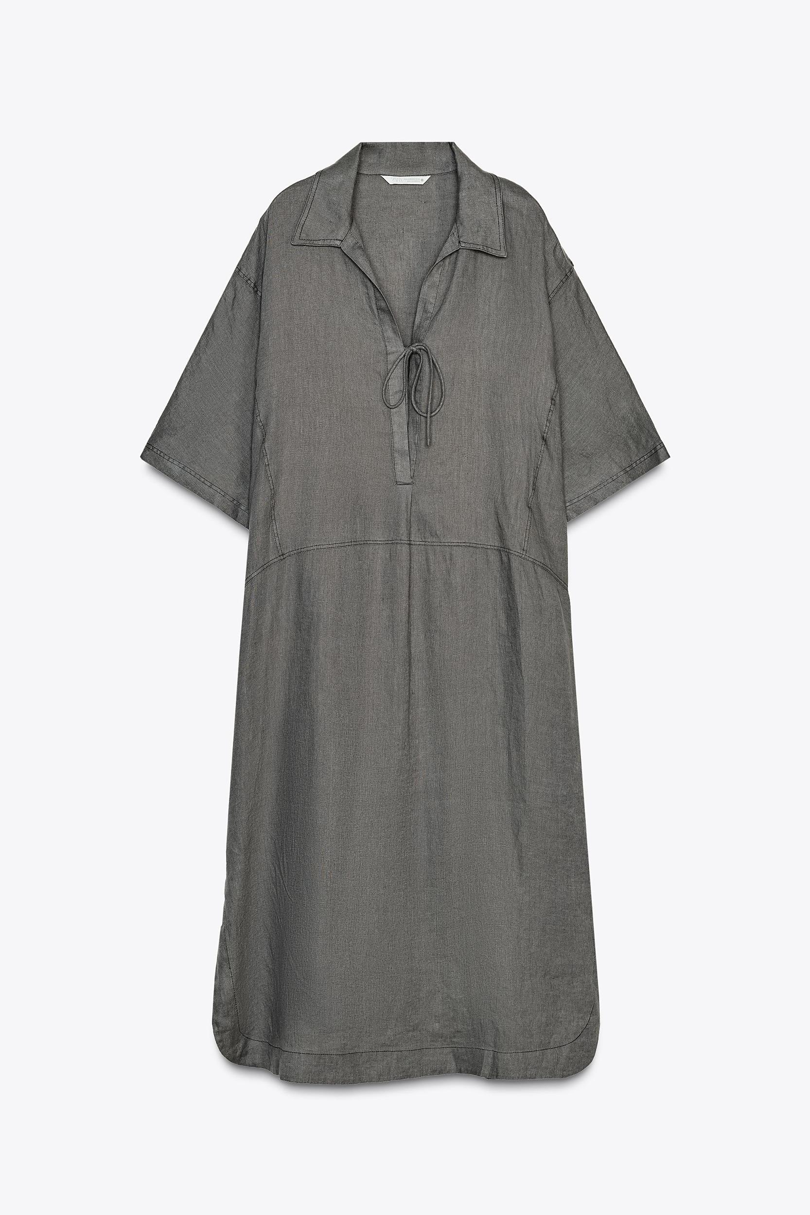 100% LINEN KAFTAN DRESS ZW COLLECTION Product Image