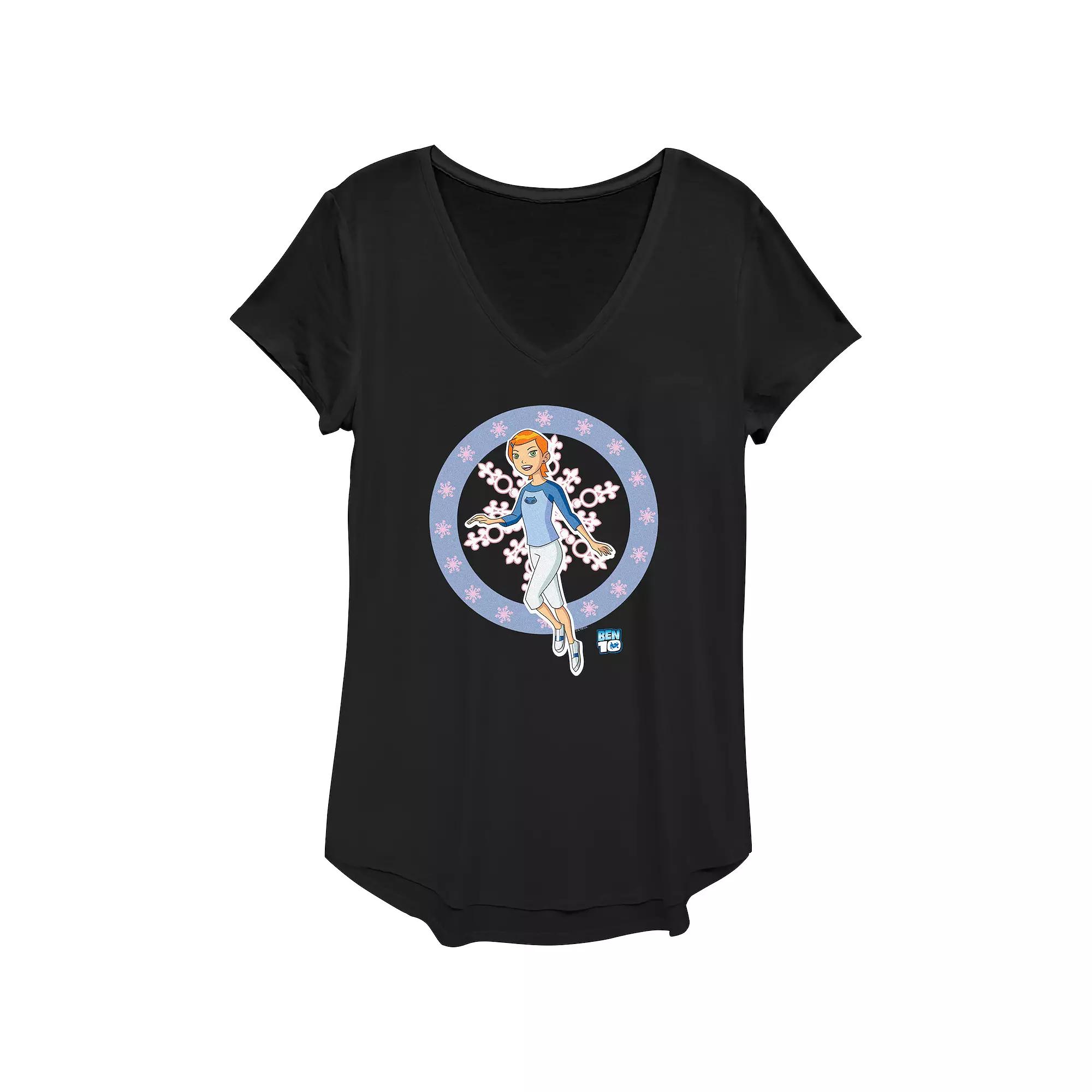 Women's Ben 10 Gwen Snowflakes Graphic Tee,  Product Image