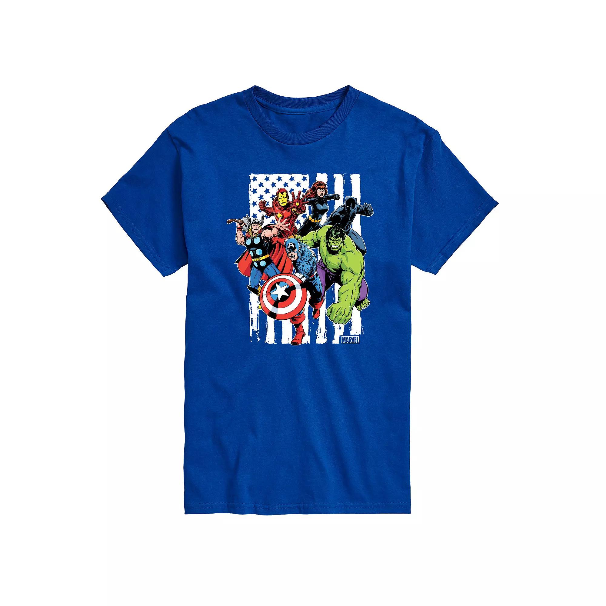 Big & Tall Marvel Avengers American Flag Graphic Tee, Men's,  Product Image