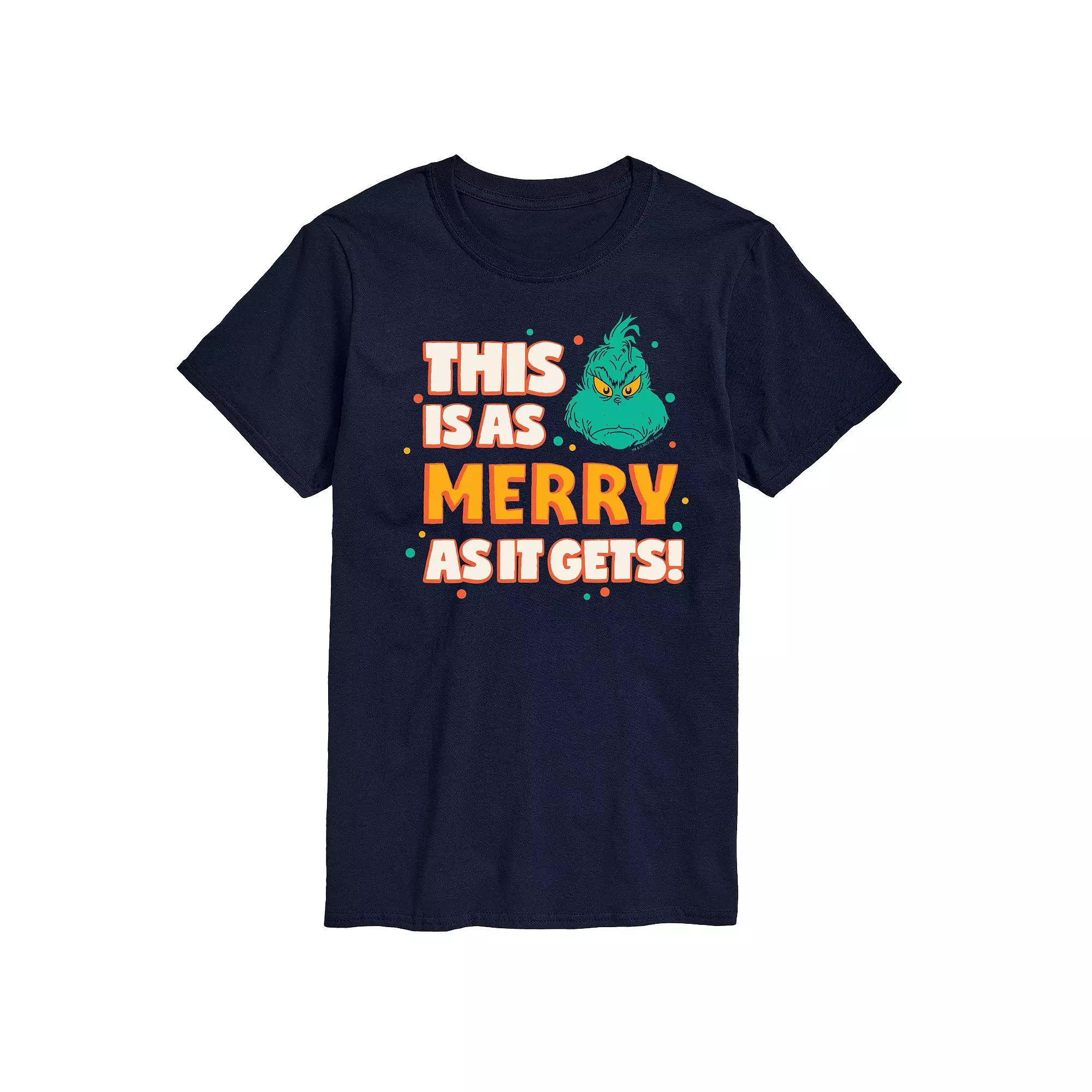 Men's Dr. Seuss The Grinch As Merry As It Gets Graphic Tee,  Product Image