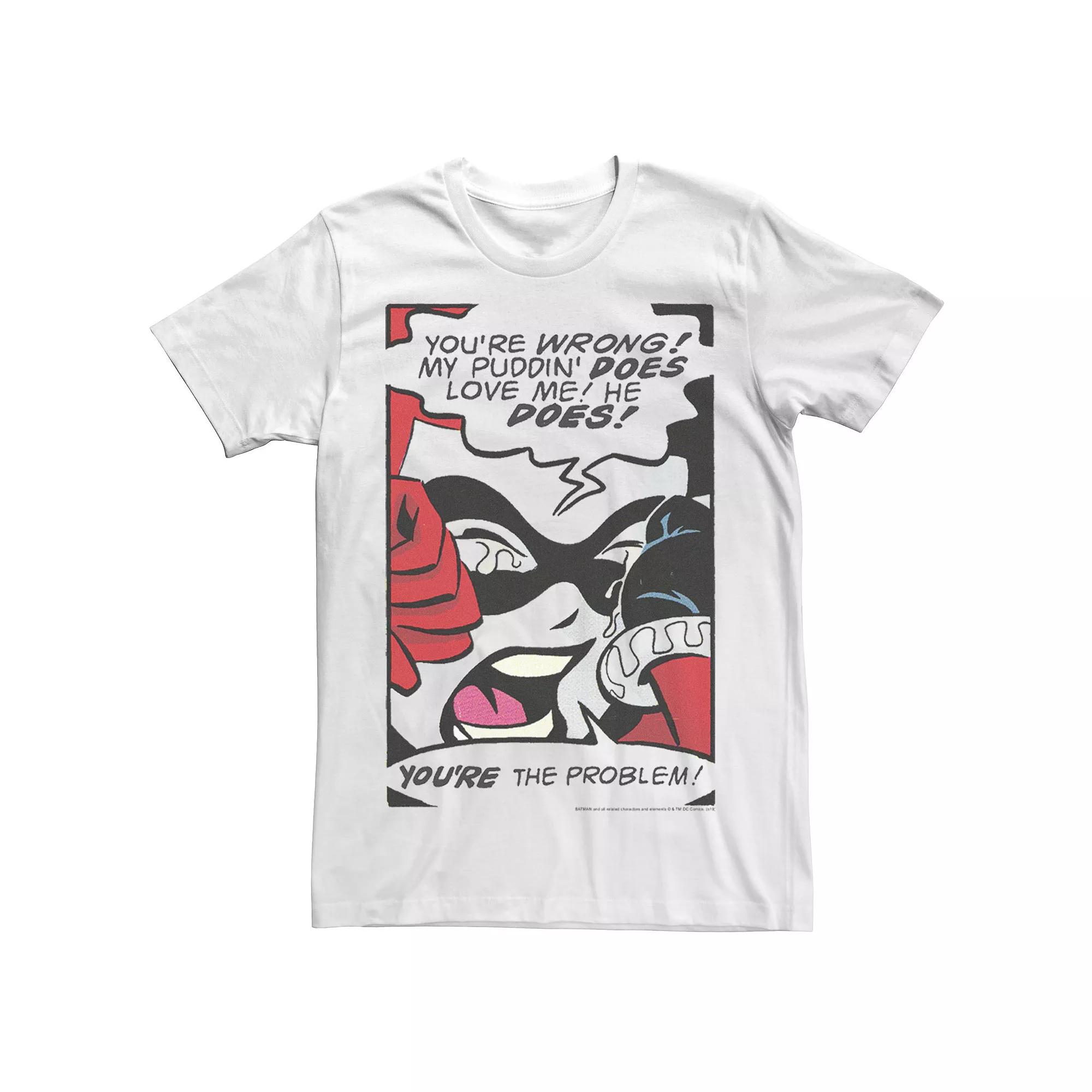 Men's Batman Harley Quinn Retro Comic Poster Tee,  Product Image