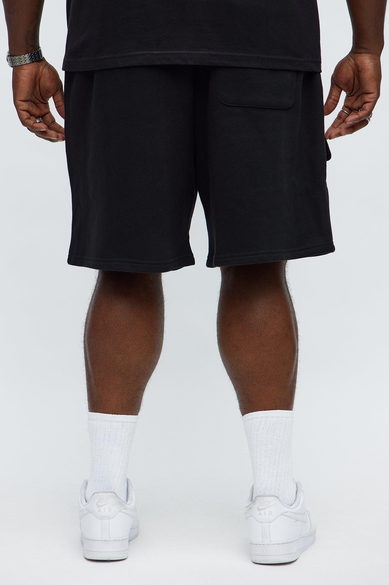 Tyson Relaxed Cargo Snap Shorts - Black Male Product Image