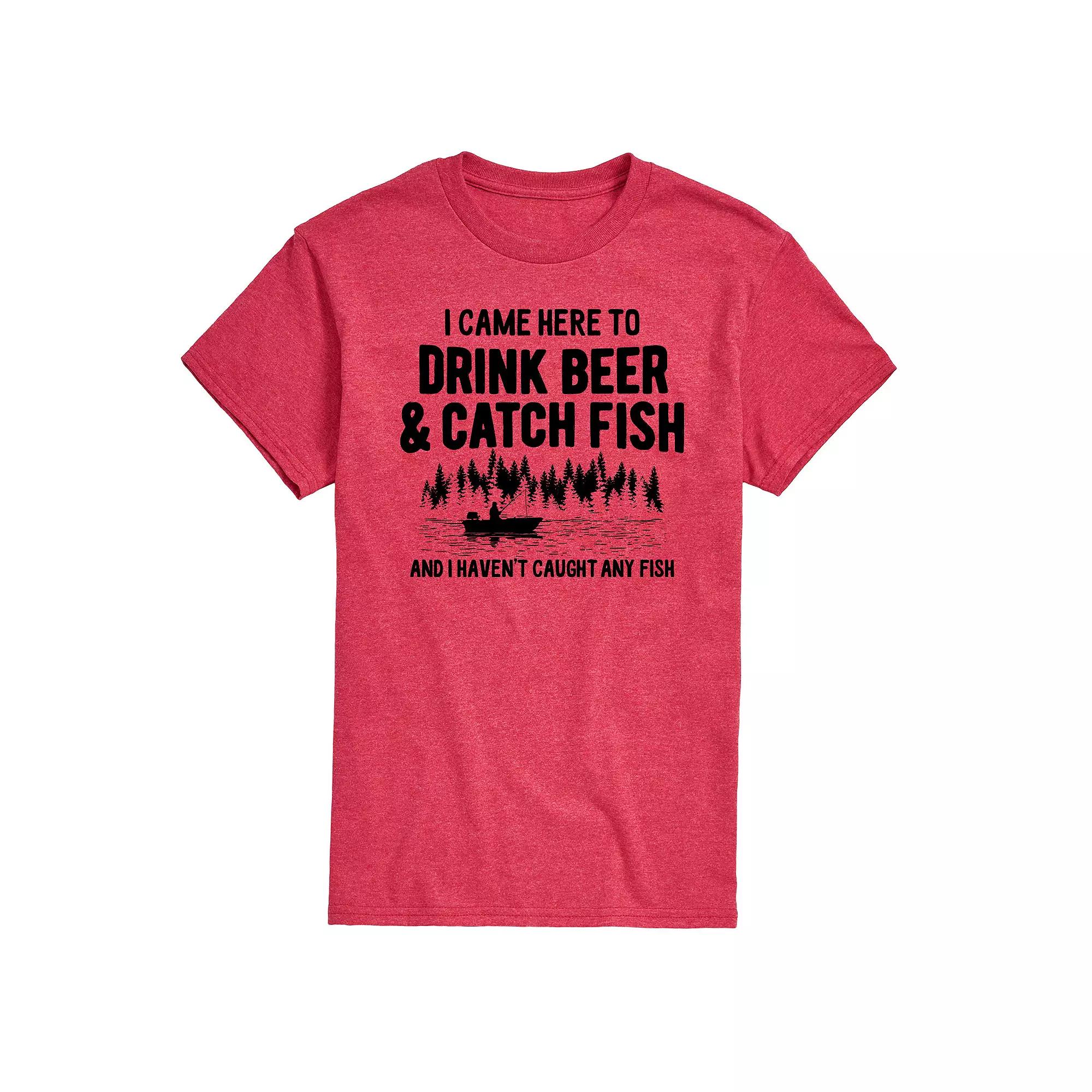 Men's Drink Beer And Catch Fish Graphic Tee,  Product Image