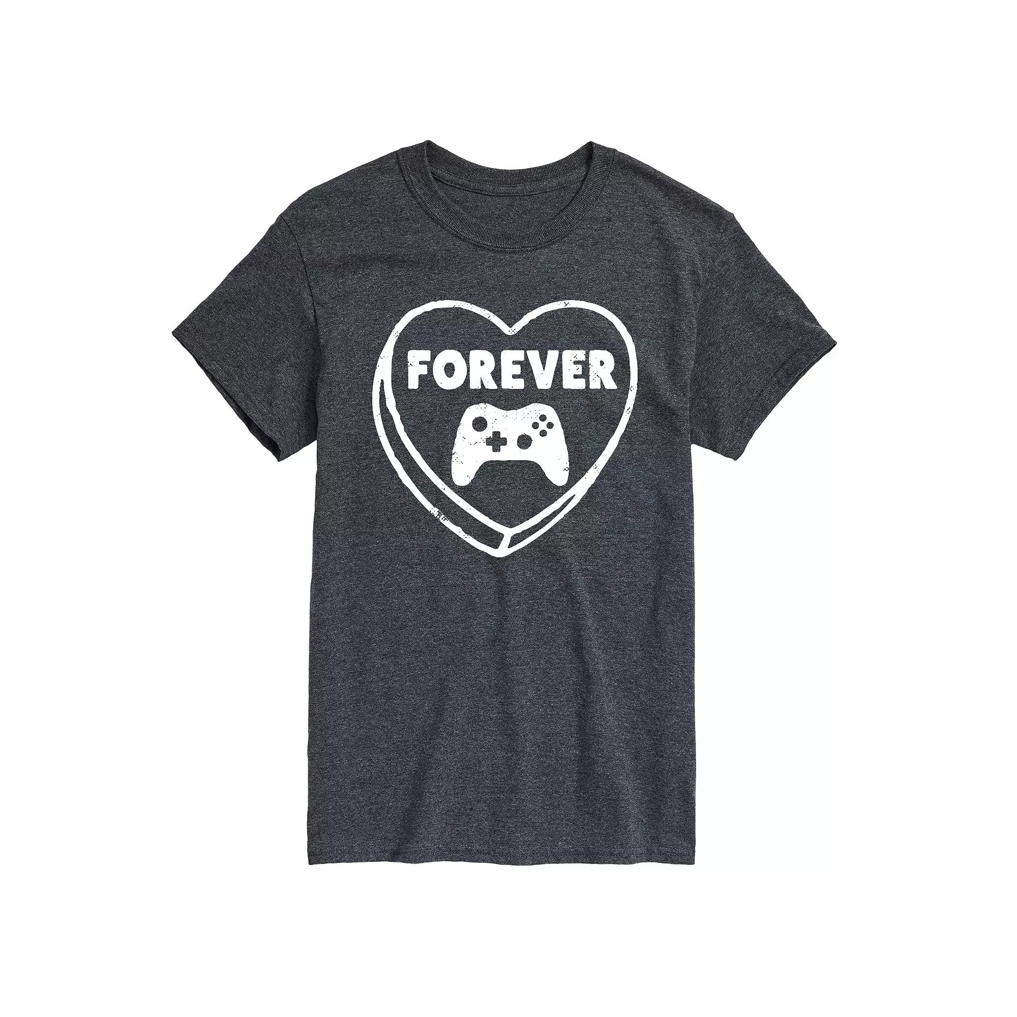 Men's Forever Heart Video Games Graphic Tee,  Product Image