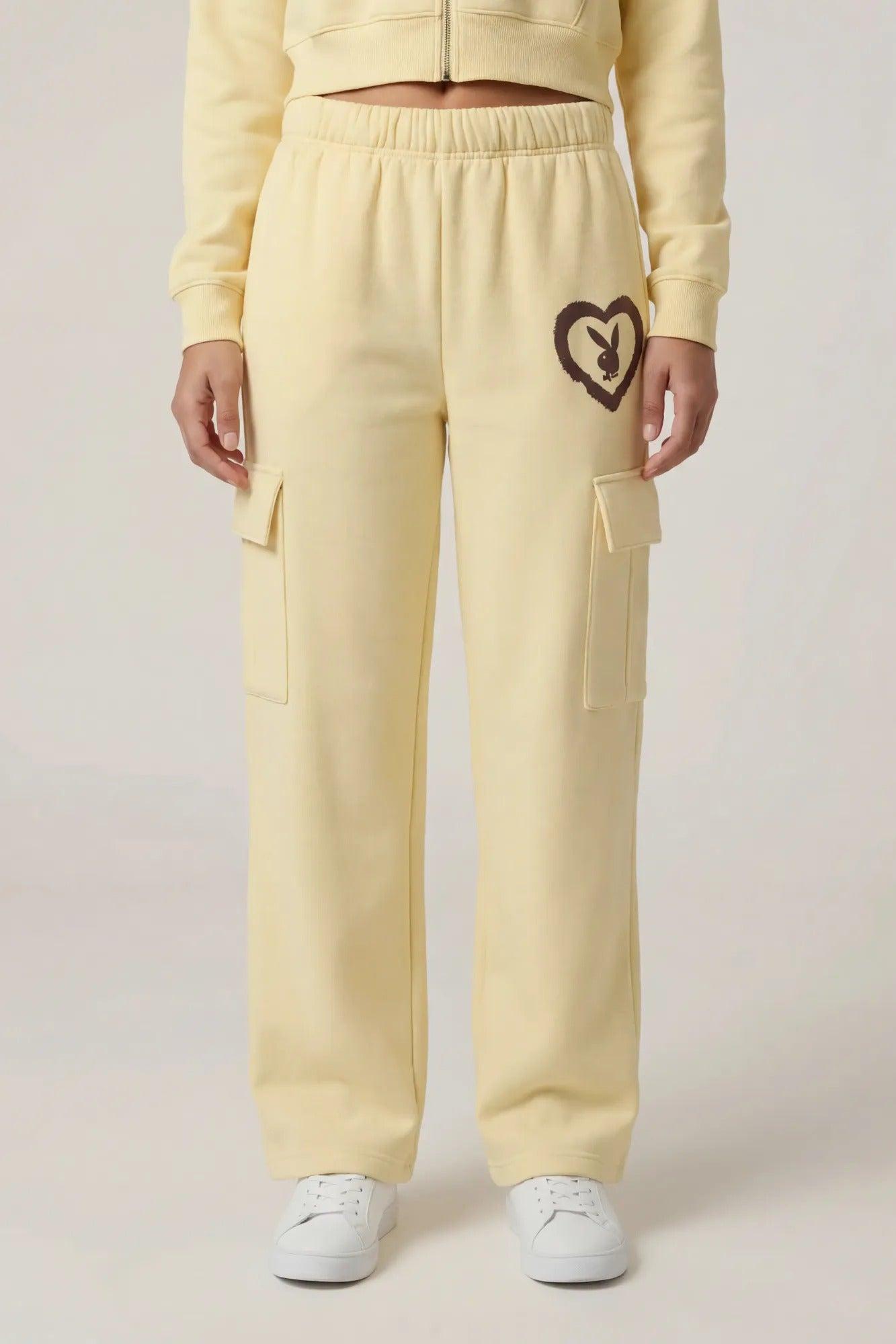 Playboy Fleece Wide Leg Cargo Sweatpant Female Product Image