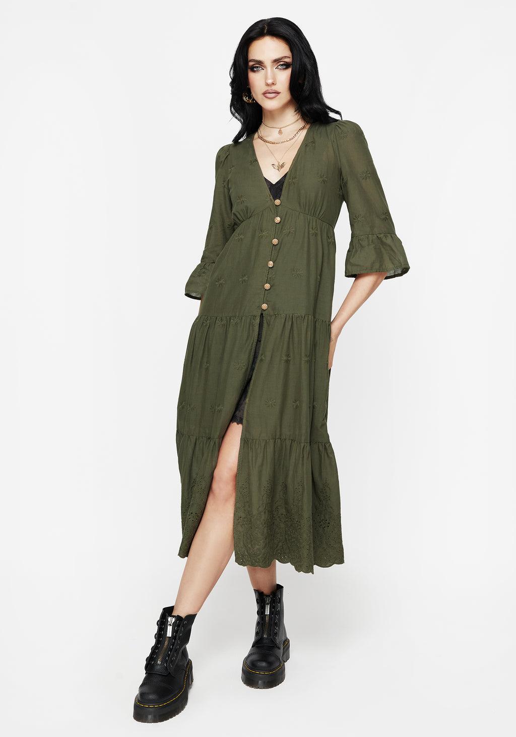 Gossamer Tiered Overdress - Green Product Image