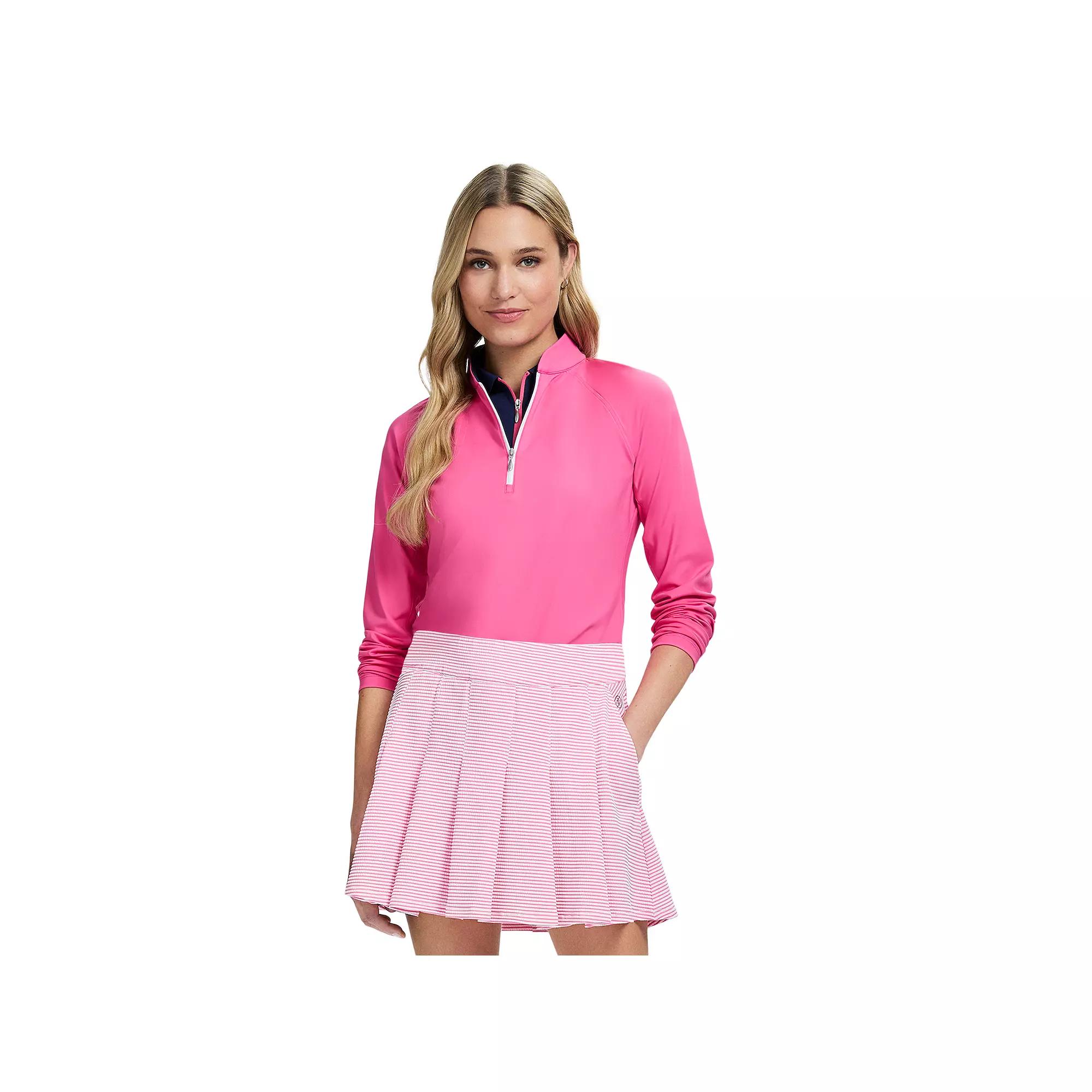 Women's IZOD Paloma Knit Quarter-Zip Pullover, Size: XXL, Pink Product Image