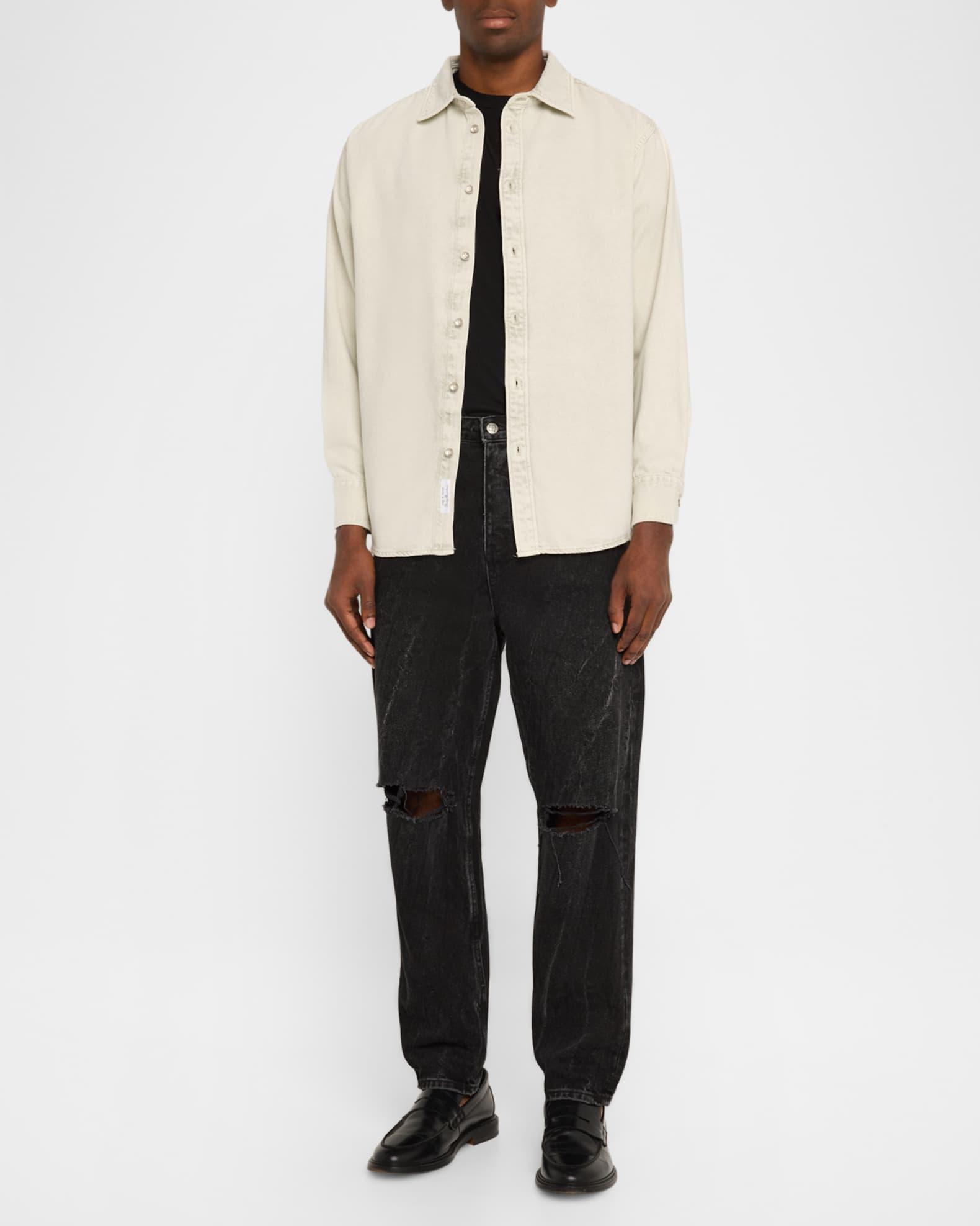 Men's Matthew Denim Casual Button-Down Shirt Product Image