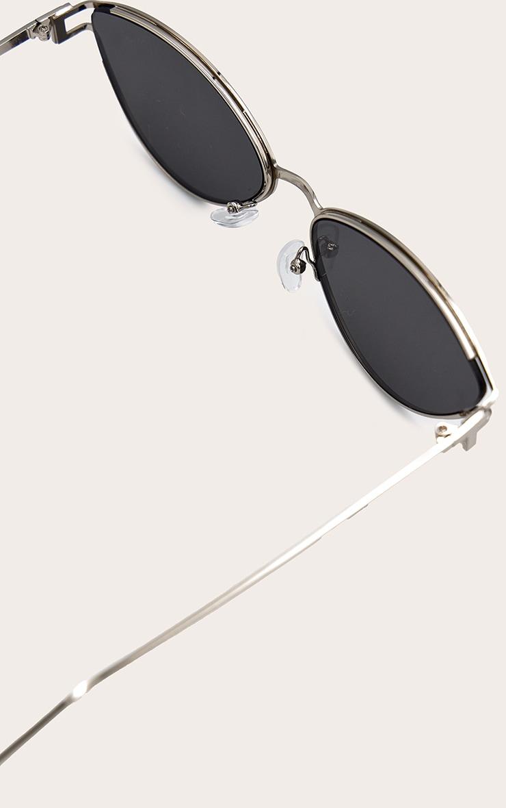 Silver Metal Frame Black Lens Cat Eye Sunglasses Product Image