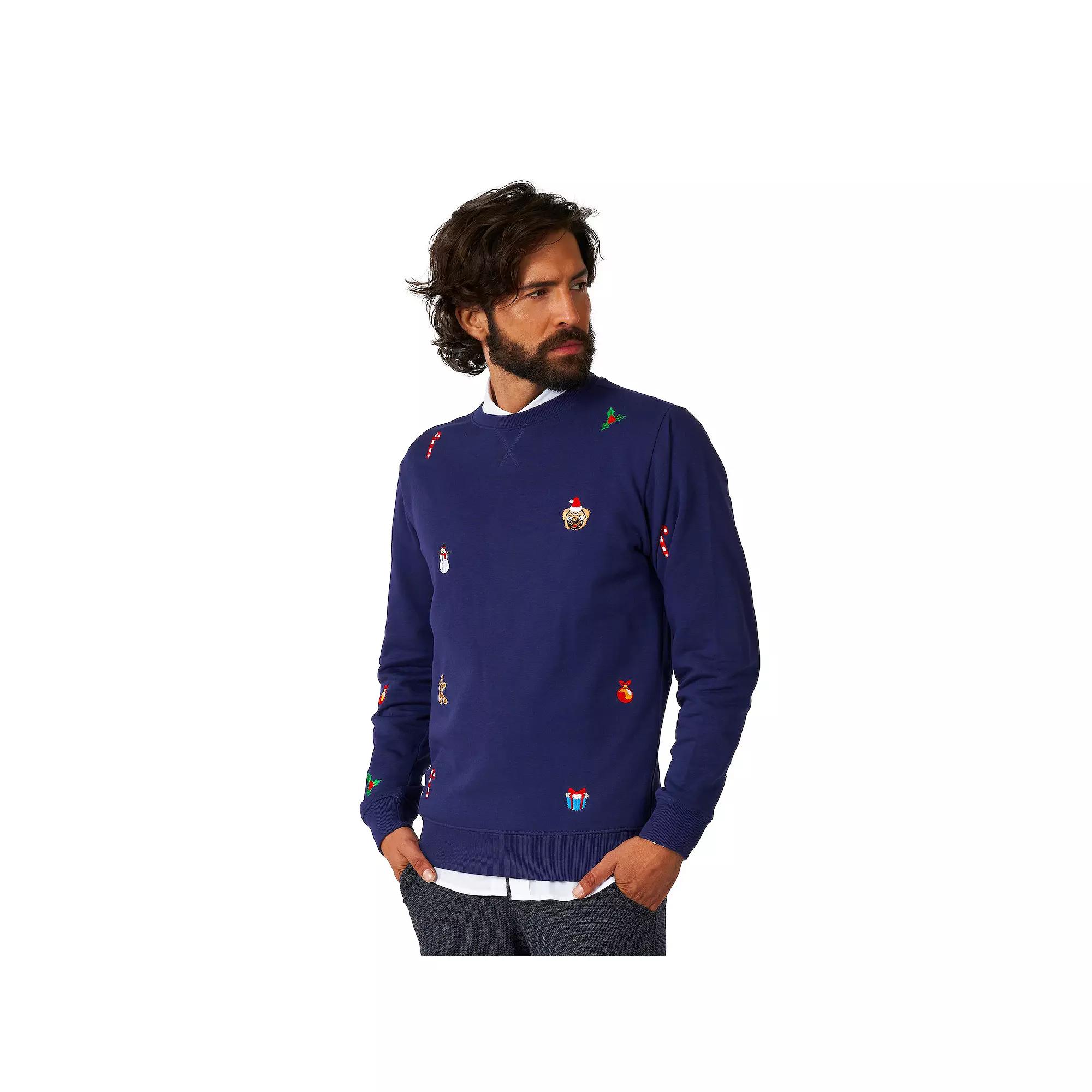 Men's OppoSuits Christmas Icons Navy Christmas Sweatshirt,  Product Image