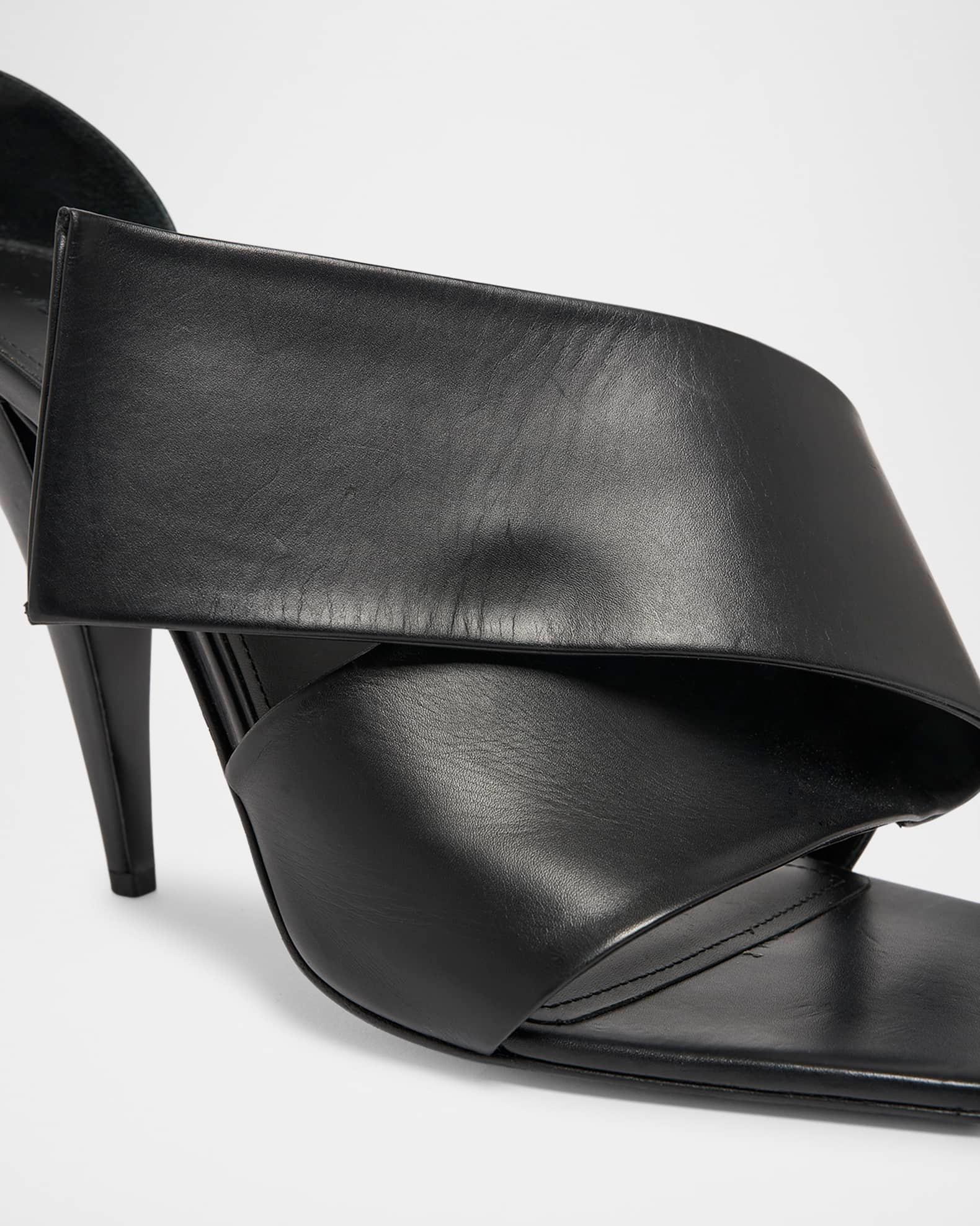 Twisted Ribbon Leather Sandals  Product Image