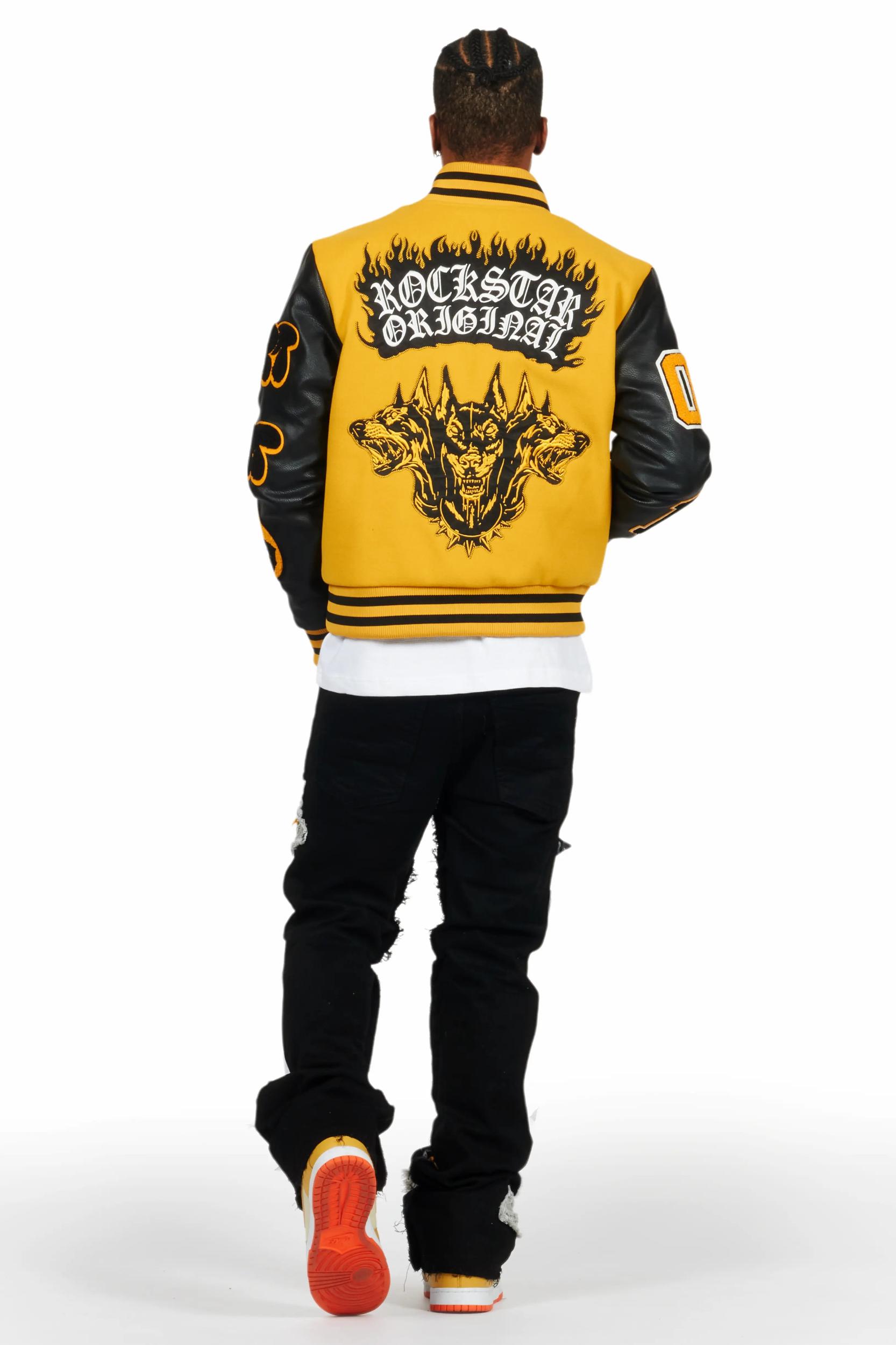 Leslaw Yellow/Black Varsity Jacket Male Product Image