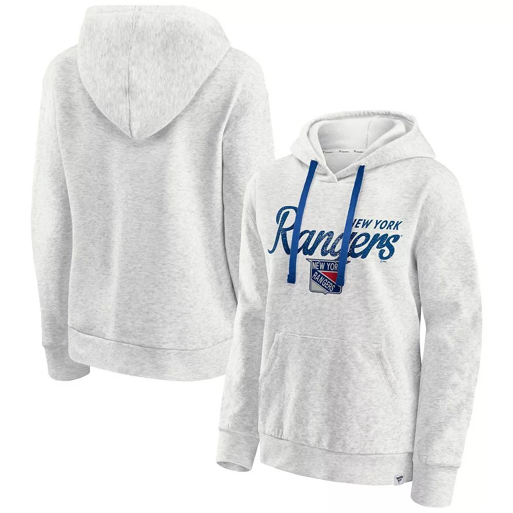 Women's Fanatics  Oatmeal New York Rangers True Classics Quilted Pullover Hoodie, Size: Large, Ran Team Product Image